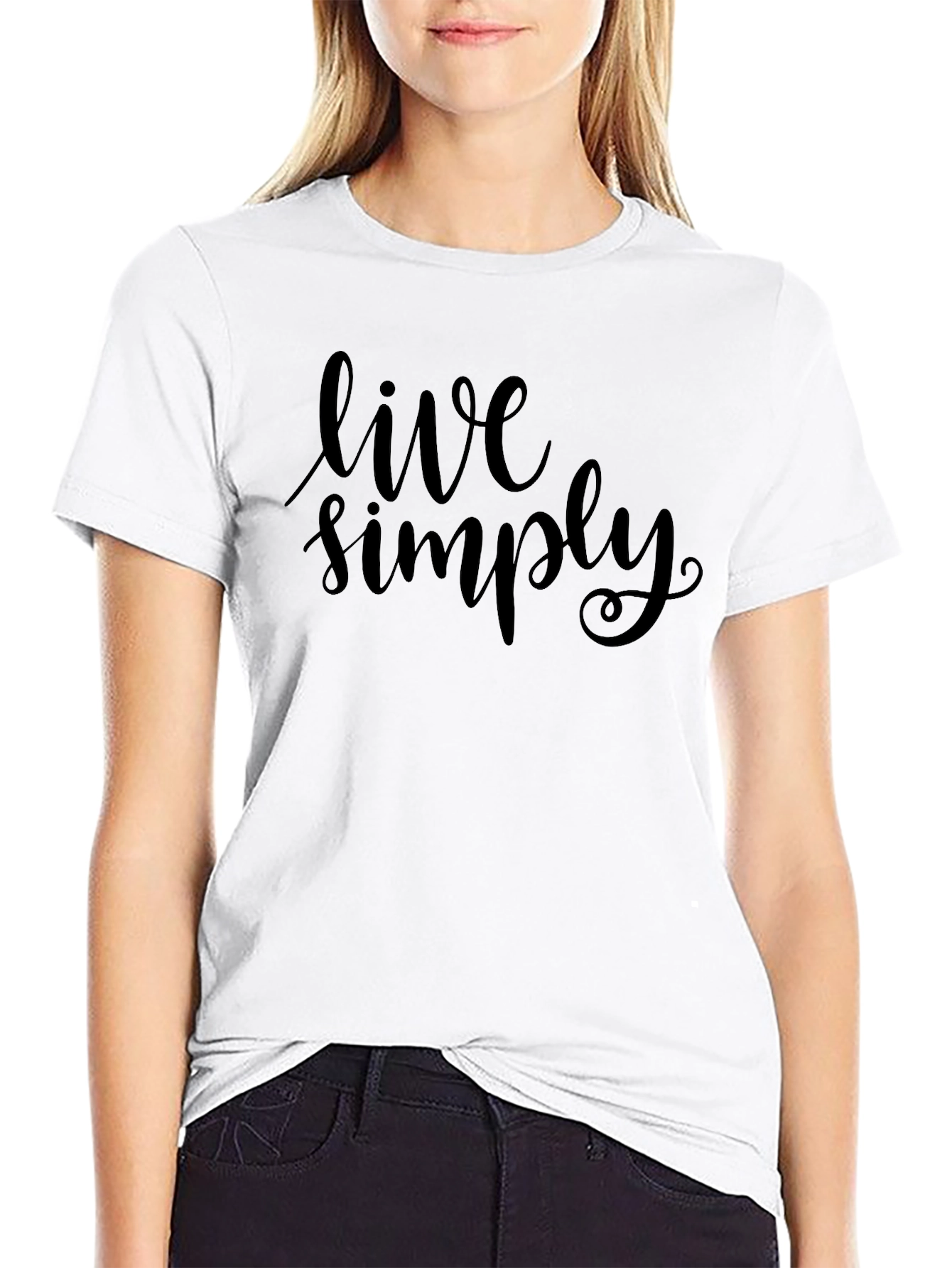 Live Simply Black Tee