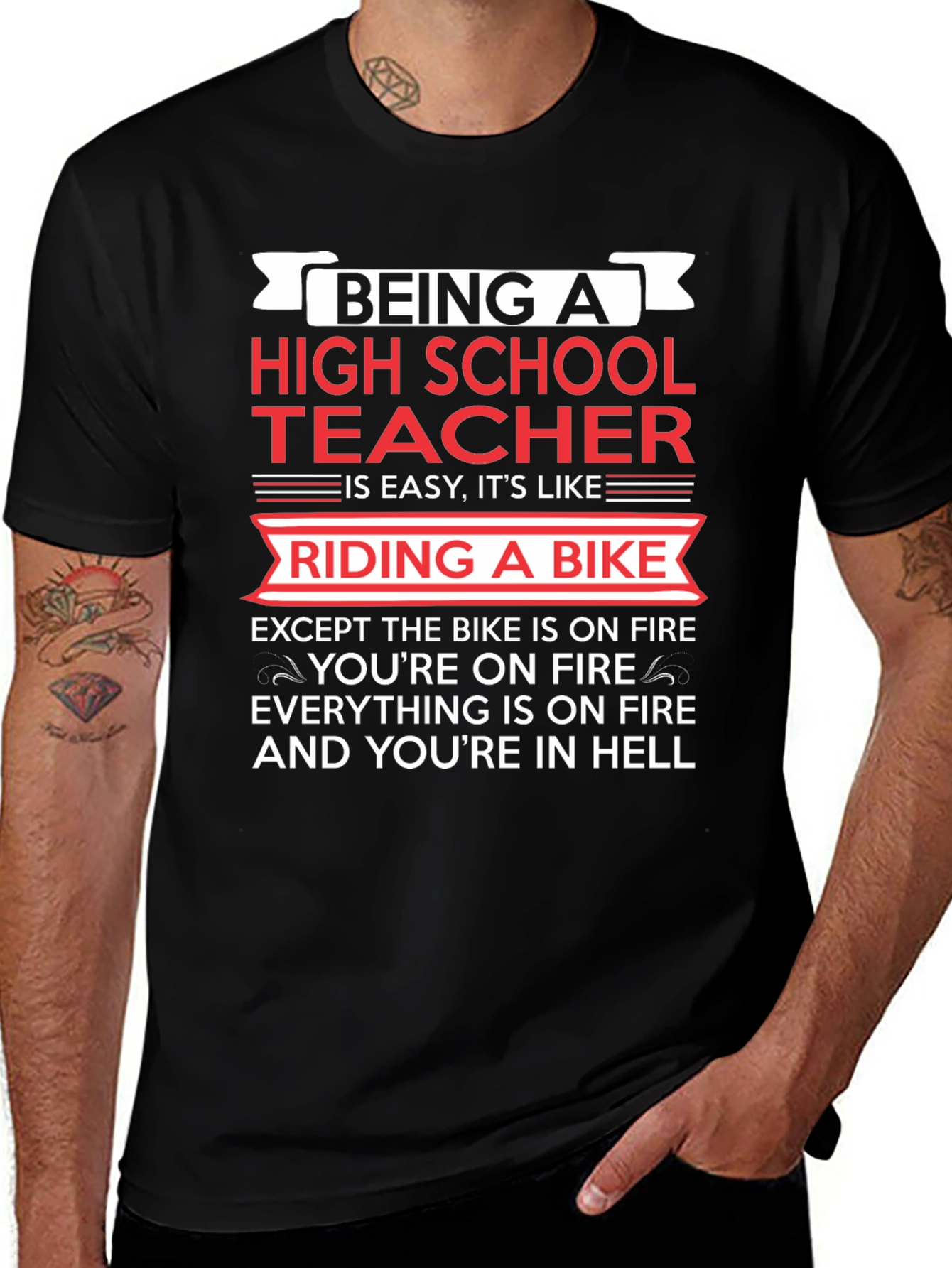 High School Teacher Bike On Fire T-Shirt