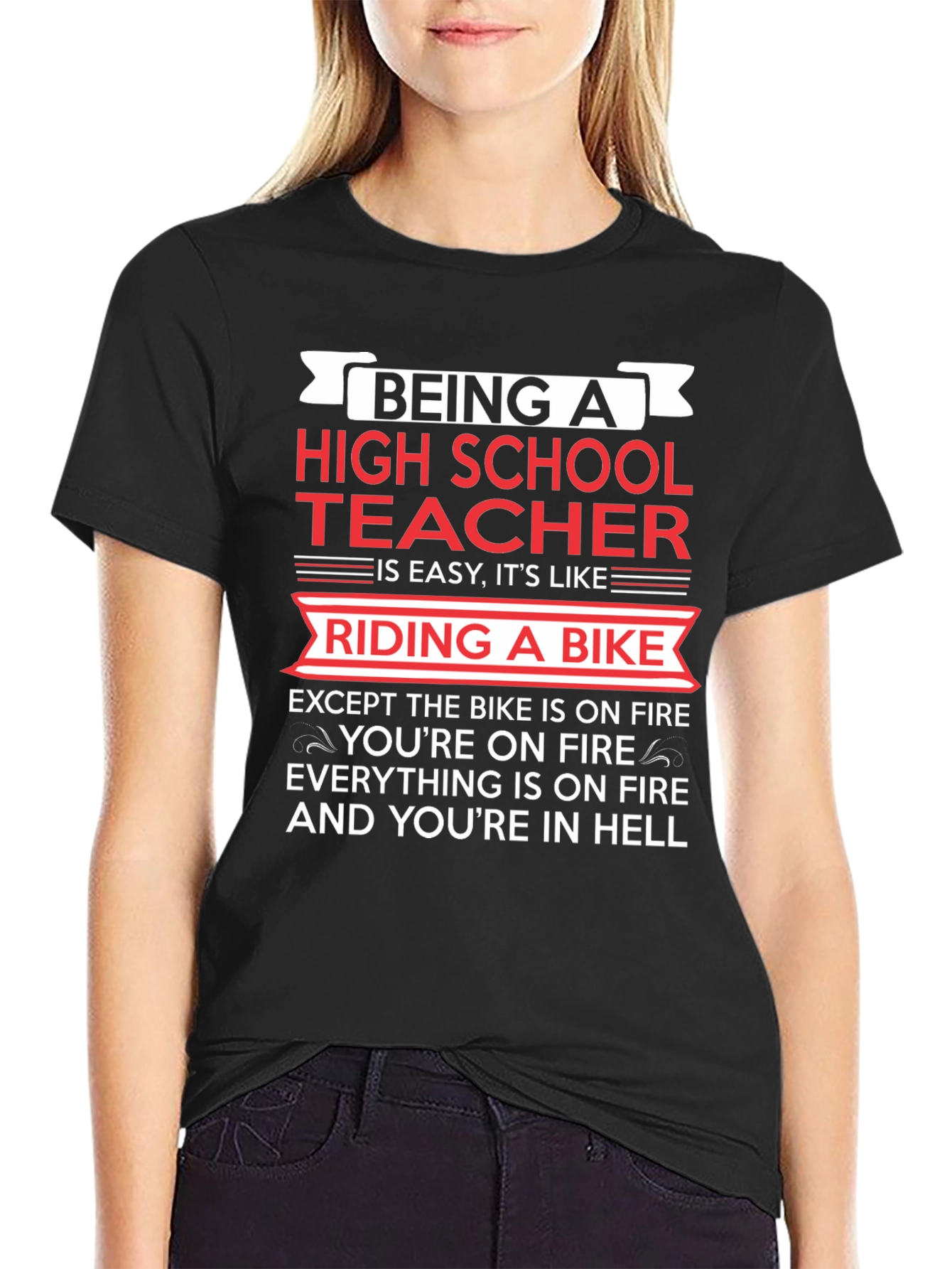 High School Teacher Bike On Fire T-Shirt