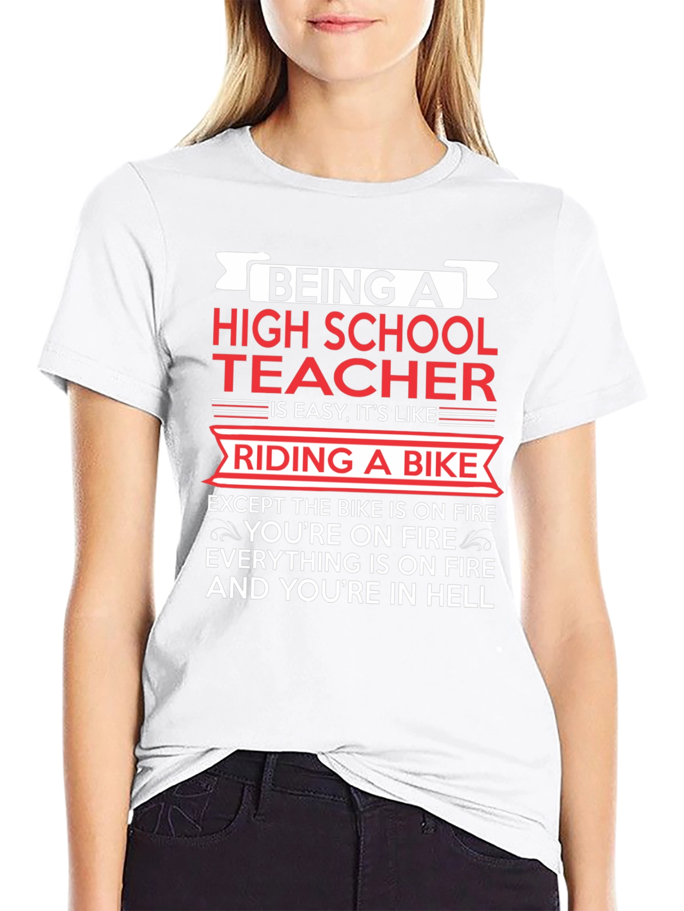 High School Teacher Bike On Fire T-Shirt