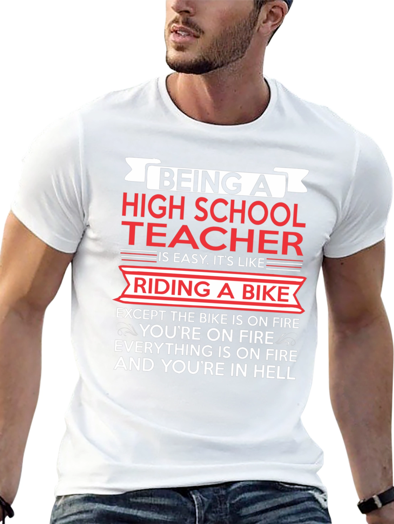 High School Teacher Bike On Fire T-Shirt