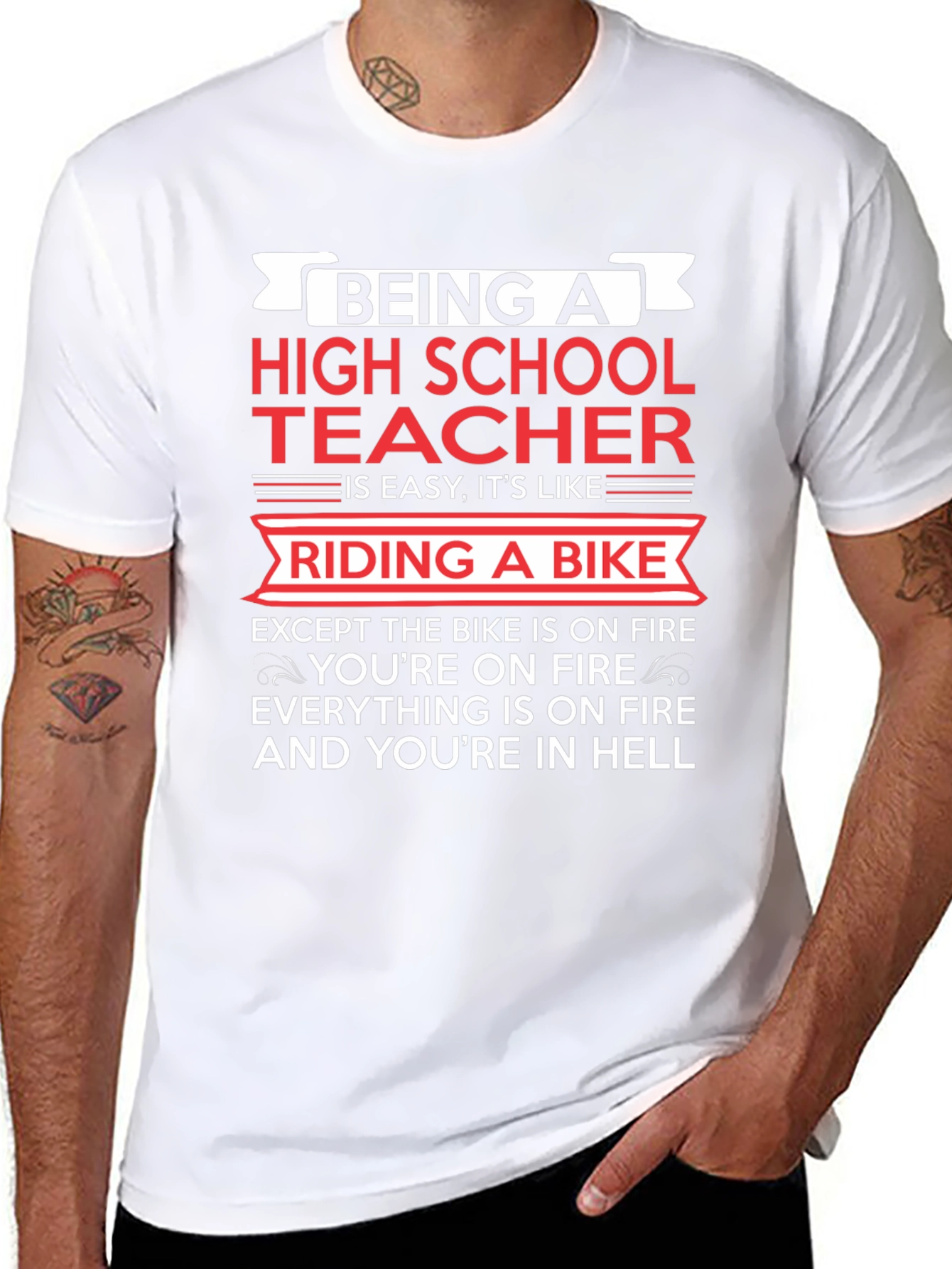 High School Teacher Bike On Fire T-Shirt