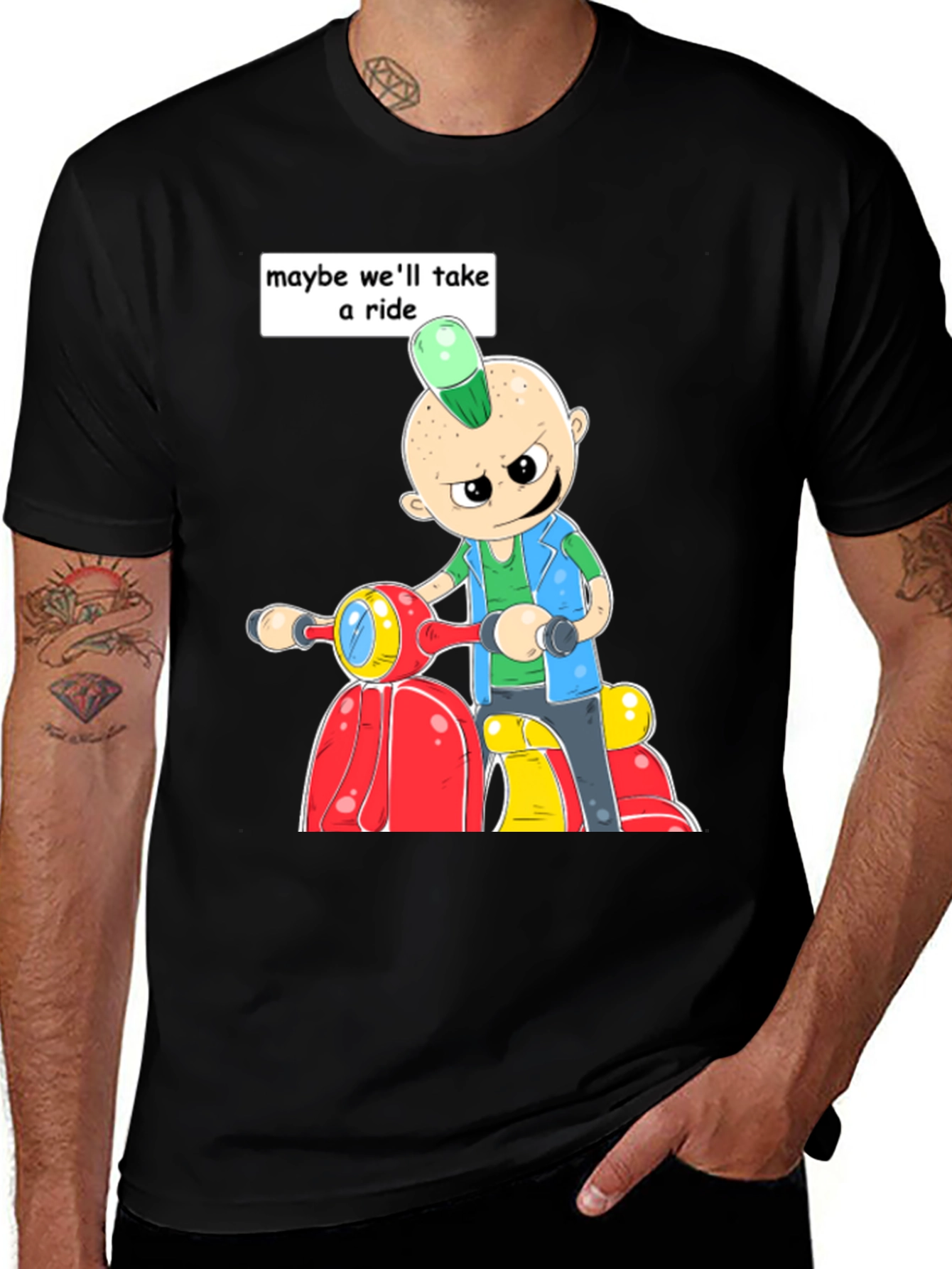 Cartoon Scooter T-Shirt: Maybe Well Take A Ride