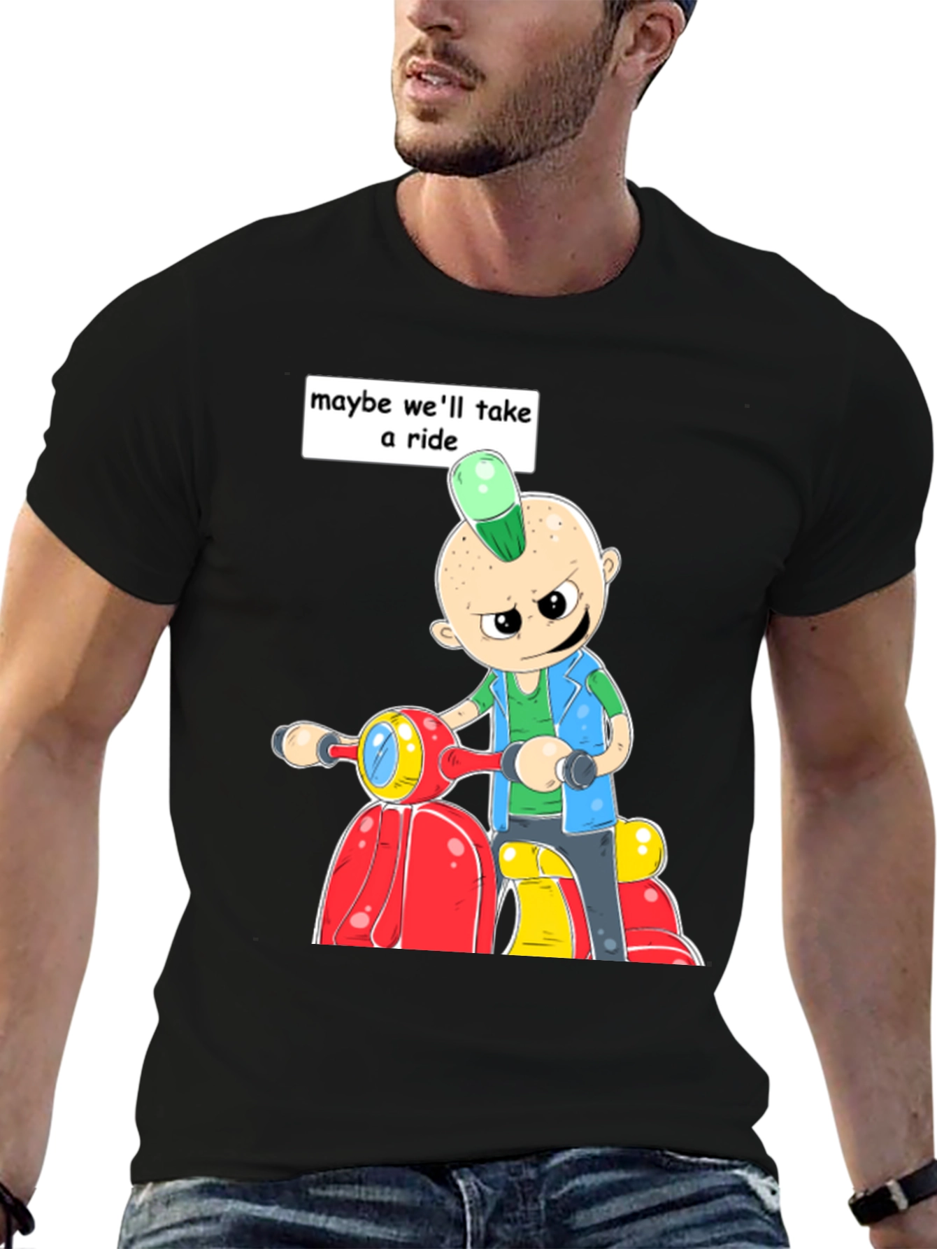 Cartoon Scooter T-Shirt: Maybe Well Take A Ride