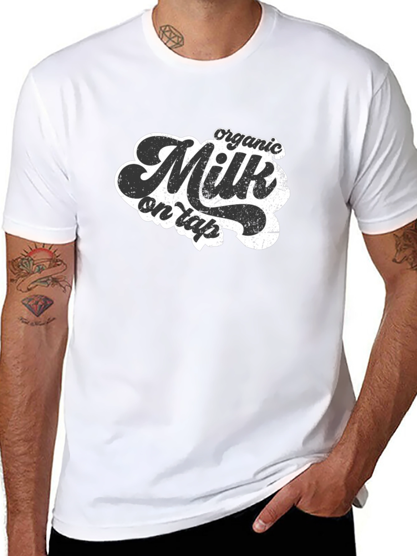Organic Milk on Tap T-Shirt - Retro Style