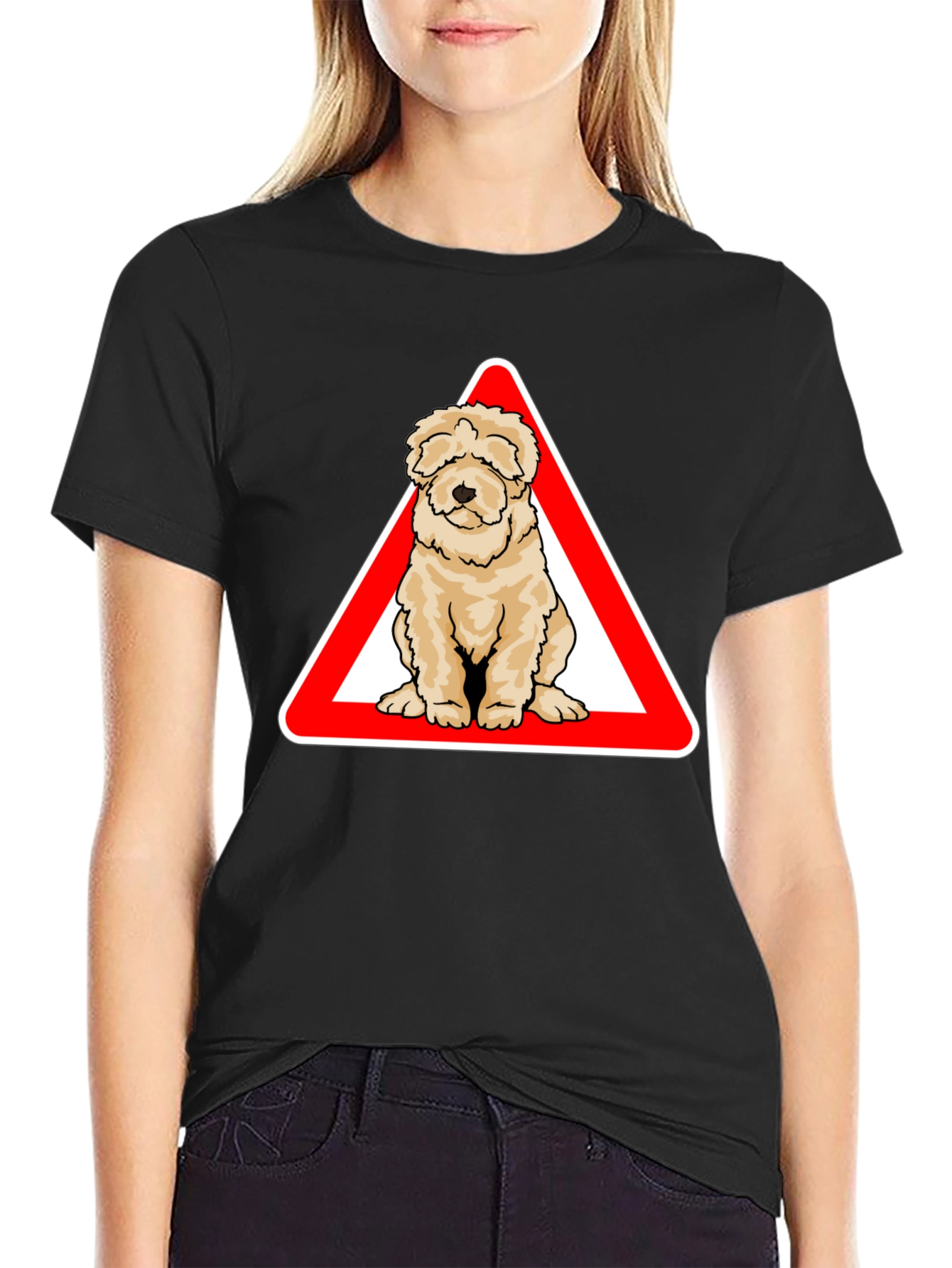 Dog Warning Sign T-Shirt - Cute Pet Lover Apparel