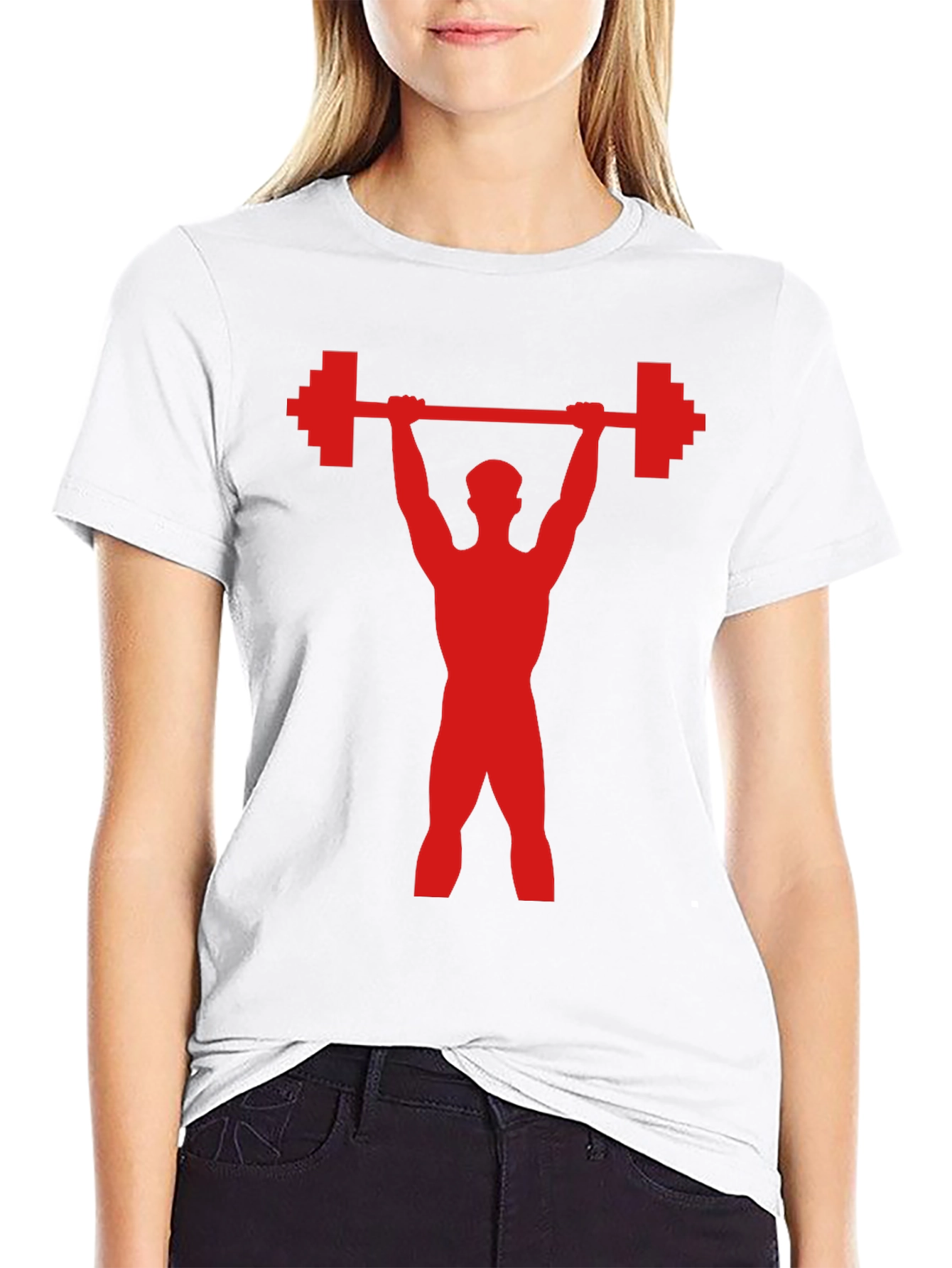 Weightlifter Graphic Tee - Pixel Powerlift Design