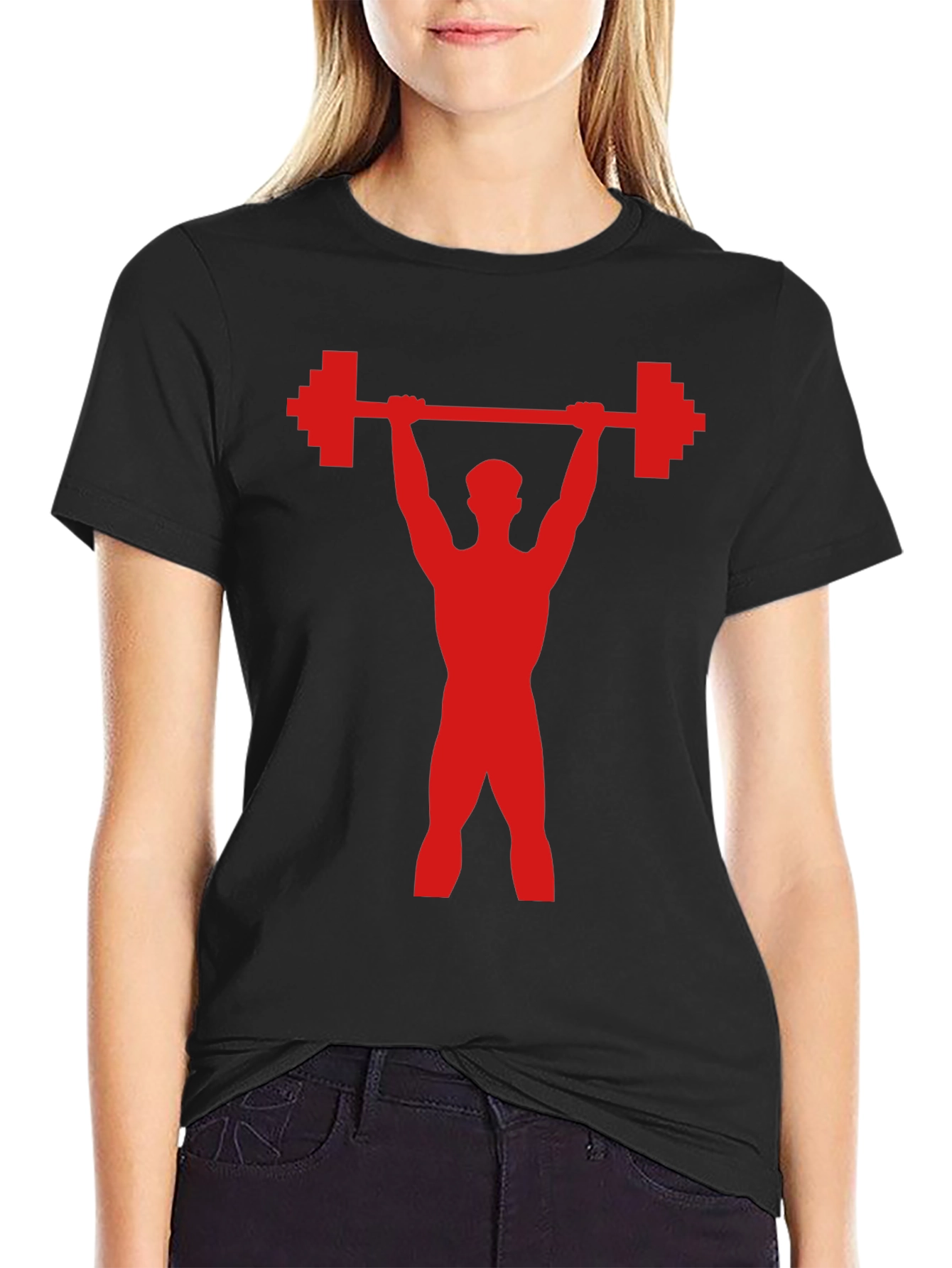 Weightlifter Graphic Tee - Pixel Powerlift Design