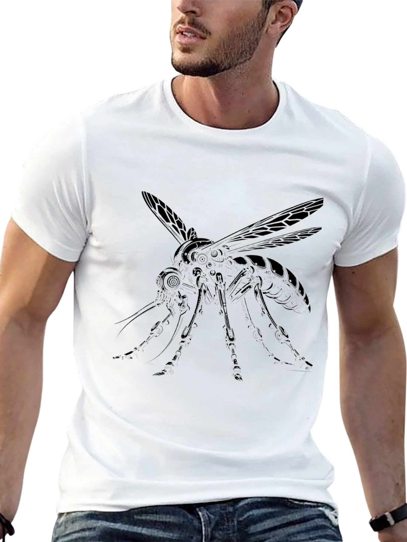 Black Mosquito Graphic Tee for Men
