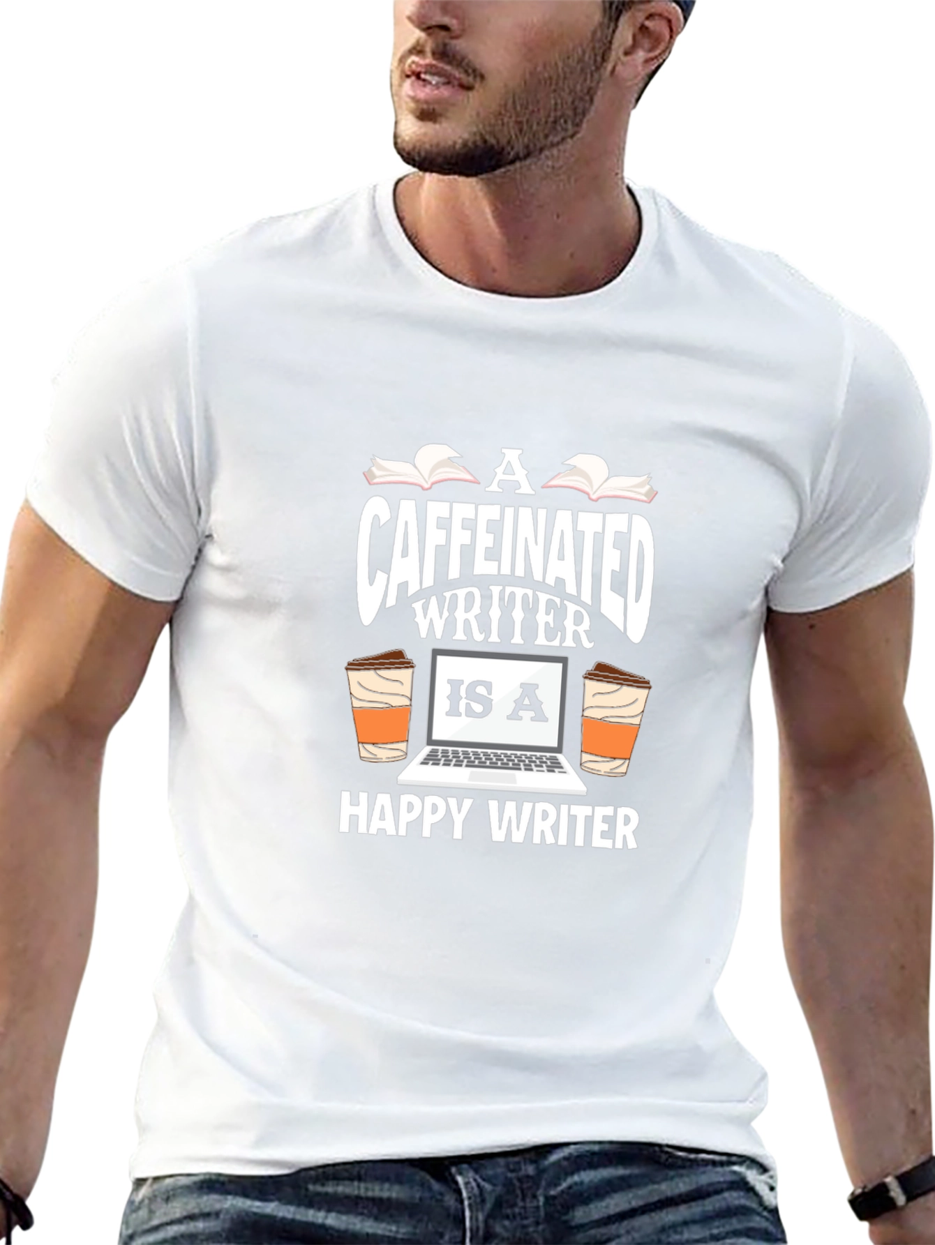 Caffeinated Writer Graphic T-Shirt