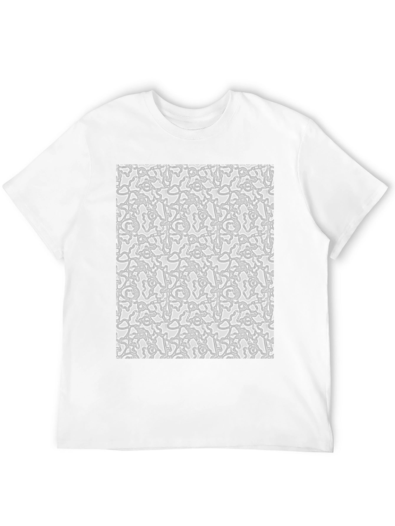 Abstract Pattern Print Black Crew Neck Tee