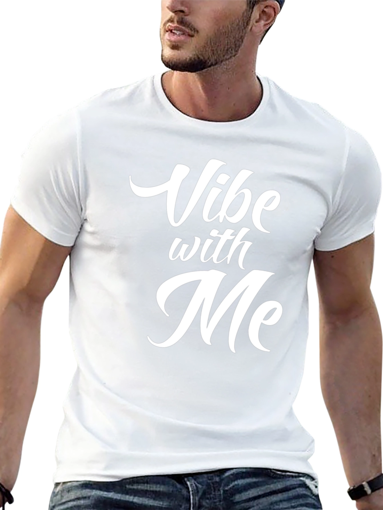 Vibe With Me Graphic Tee - Trendy Black T-Shirt