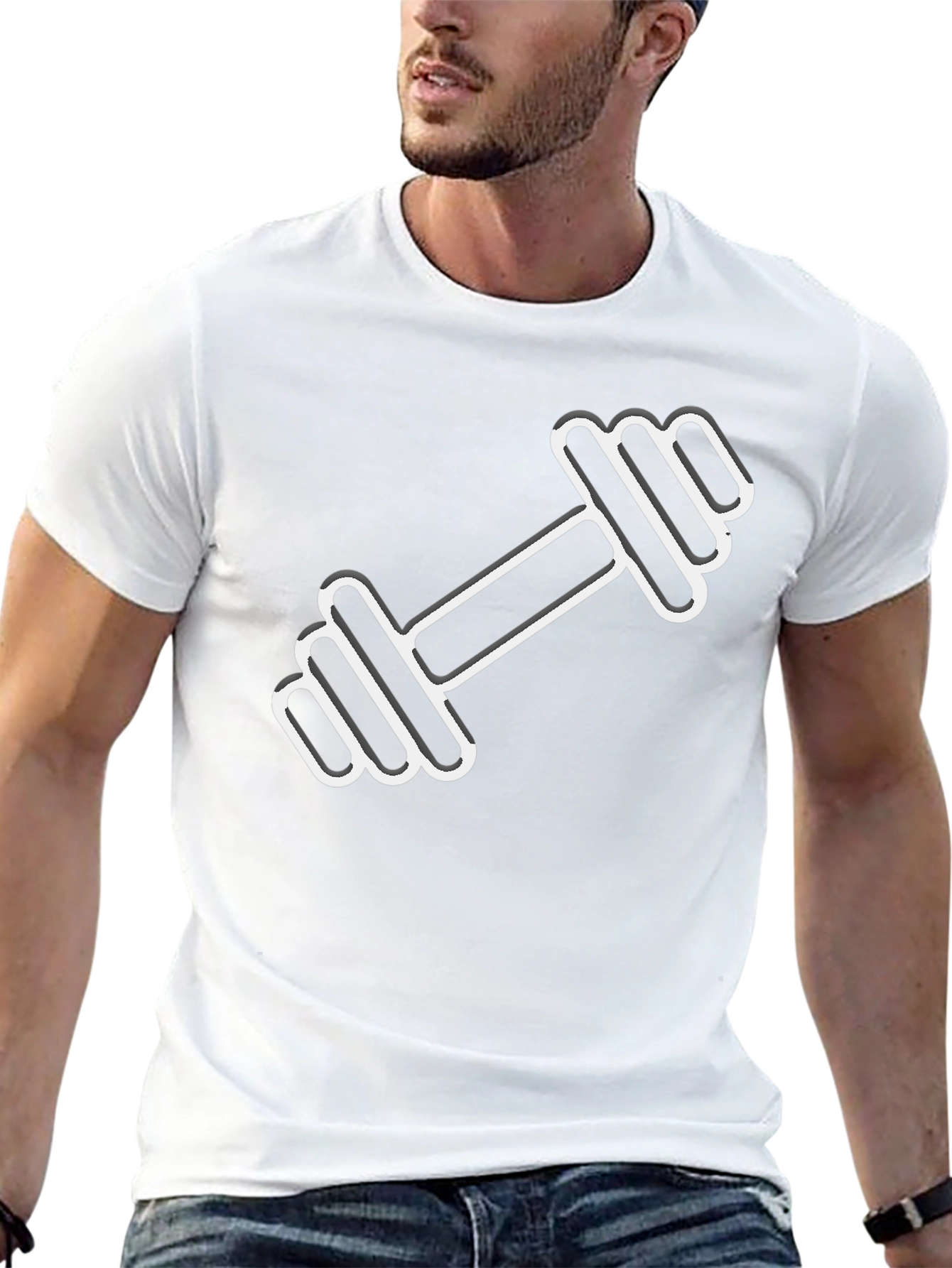 Dumbbell Graphic T-Shirt - Gym Workout Tee