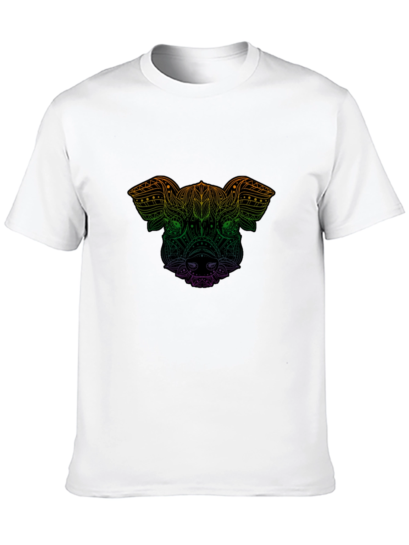 Stylish Black Pig Mandala Graphic T-Shirt for Men