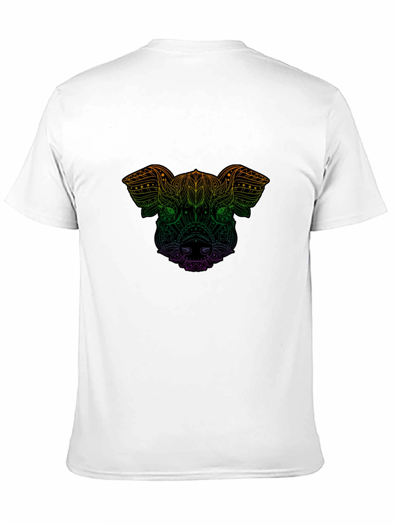 Stylish Black Pig Mandala Graphic T-Shirt for Men