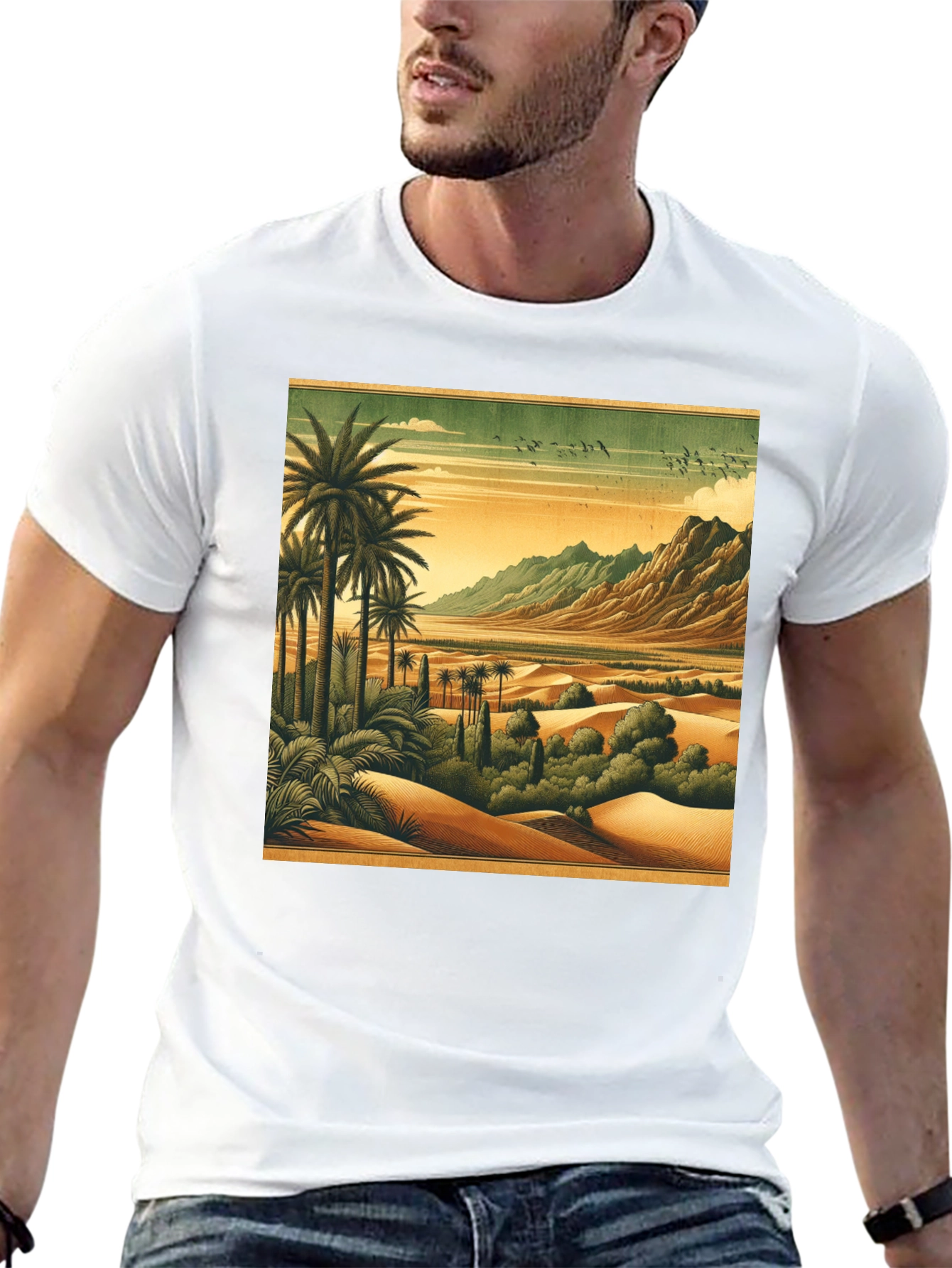 Retro Desert Oasis Graphic T-Shirt