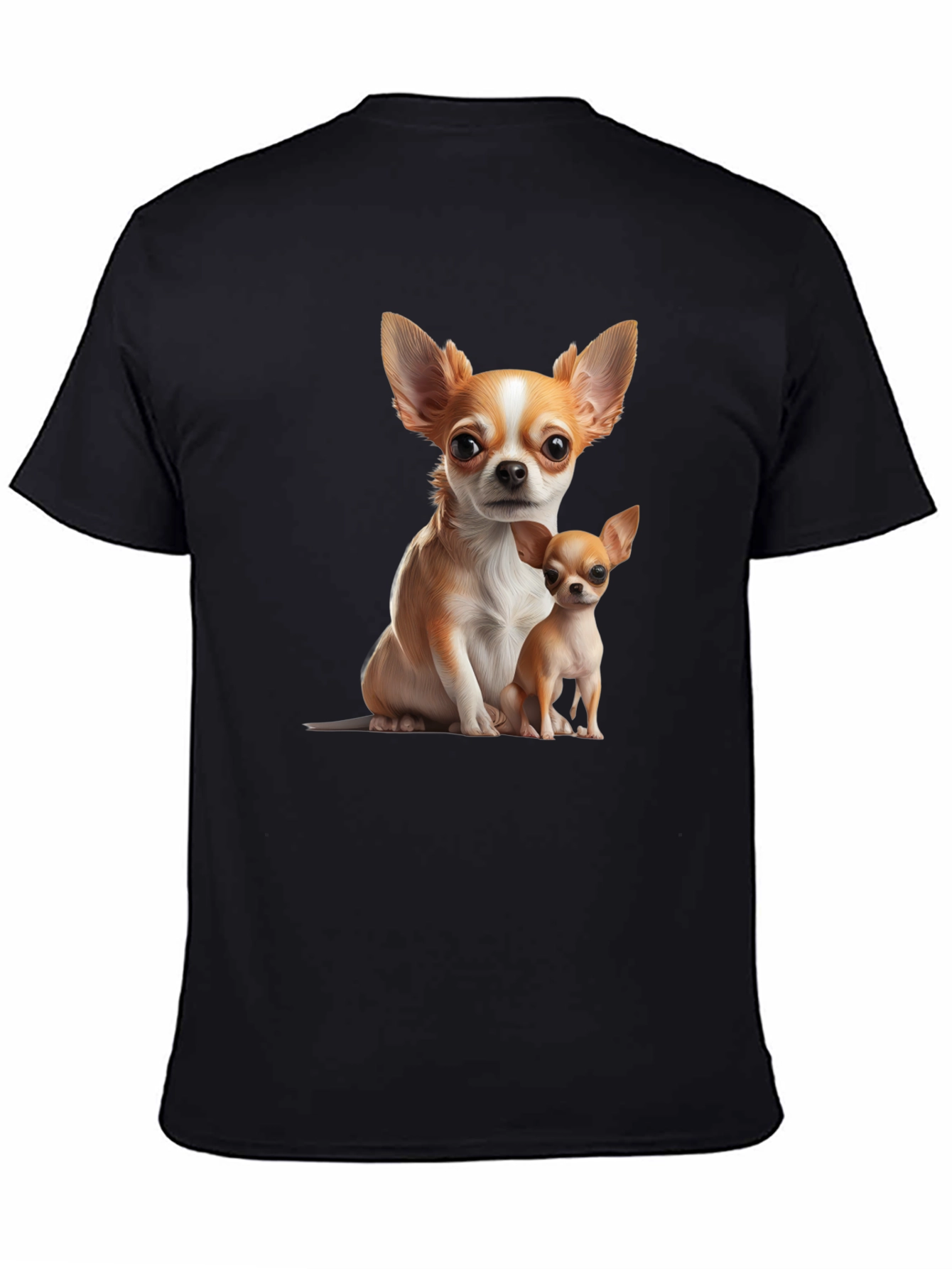 Chihuahua Print Black T-Shirt
