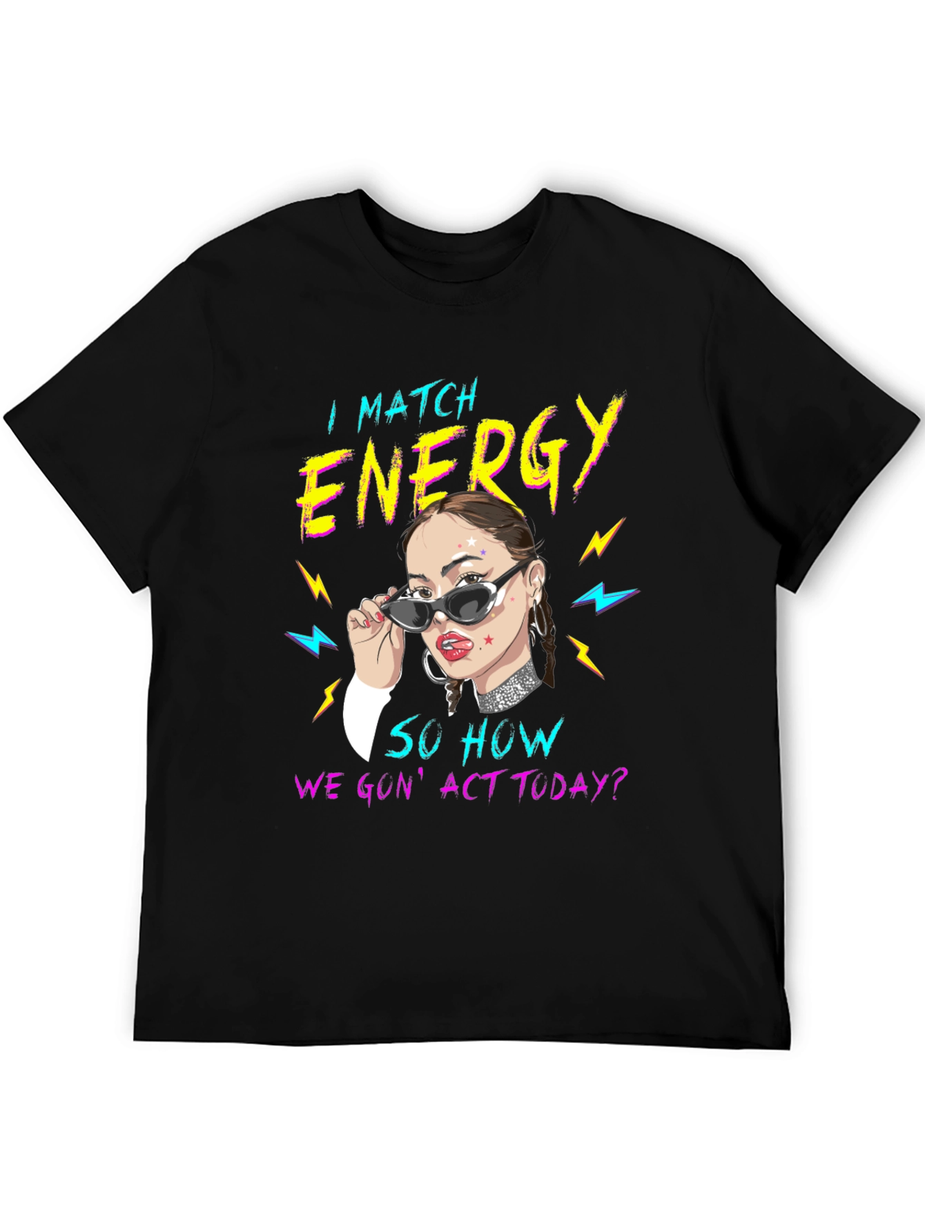 I Match Energy Graphic Tee - Black Unisex T-Shirt