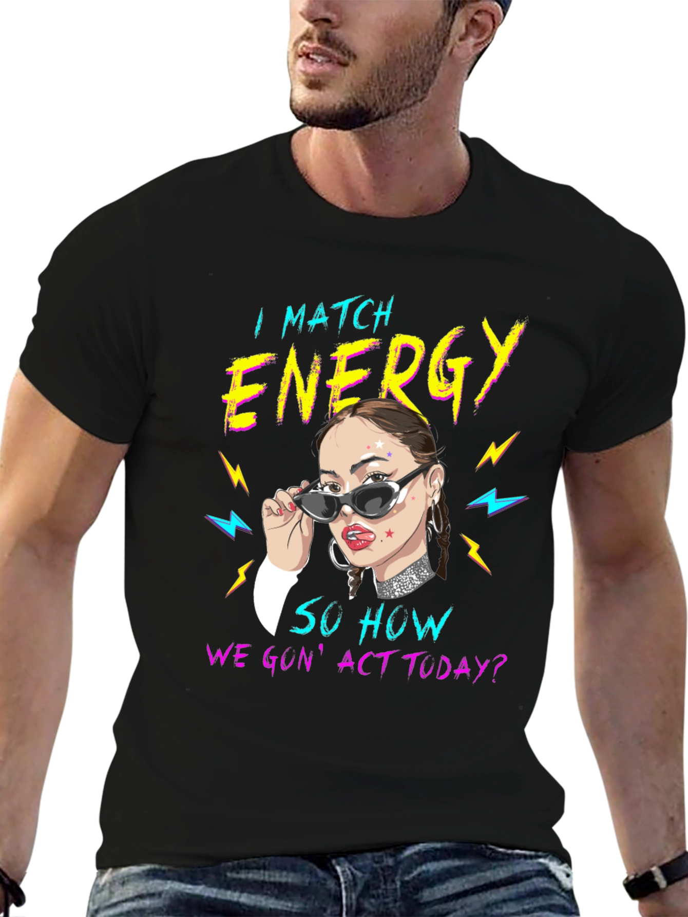 I Match Energy Graphic Tee - Black Unisex T-Shirt