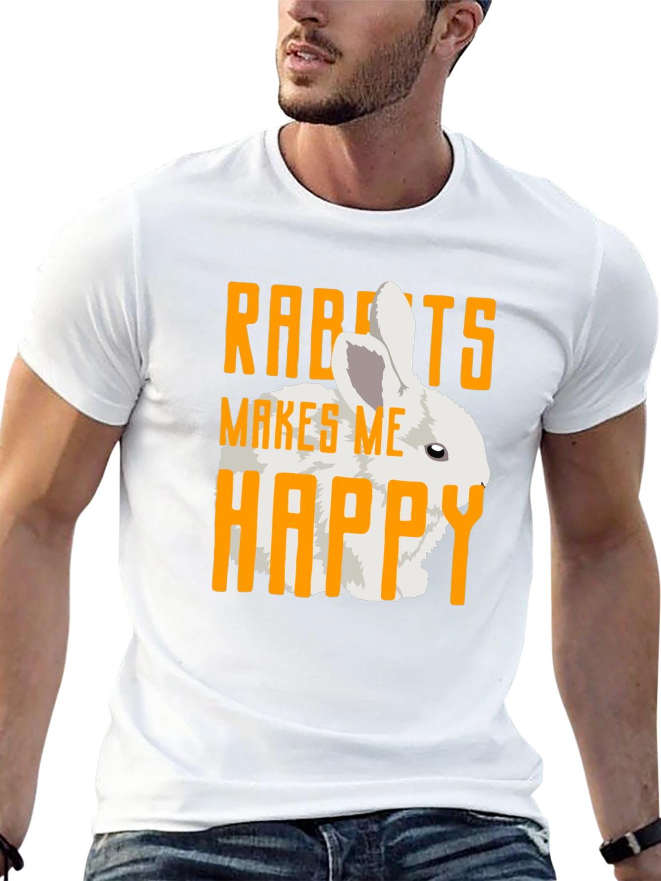 Rabbits Make Me Happy Graphic Tee