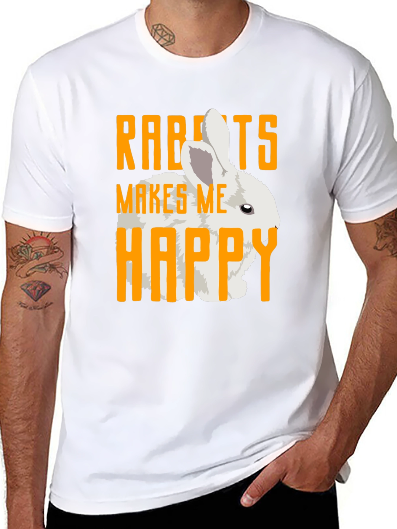 Rabbits Make Me Happy Graphic Tee