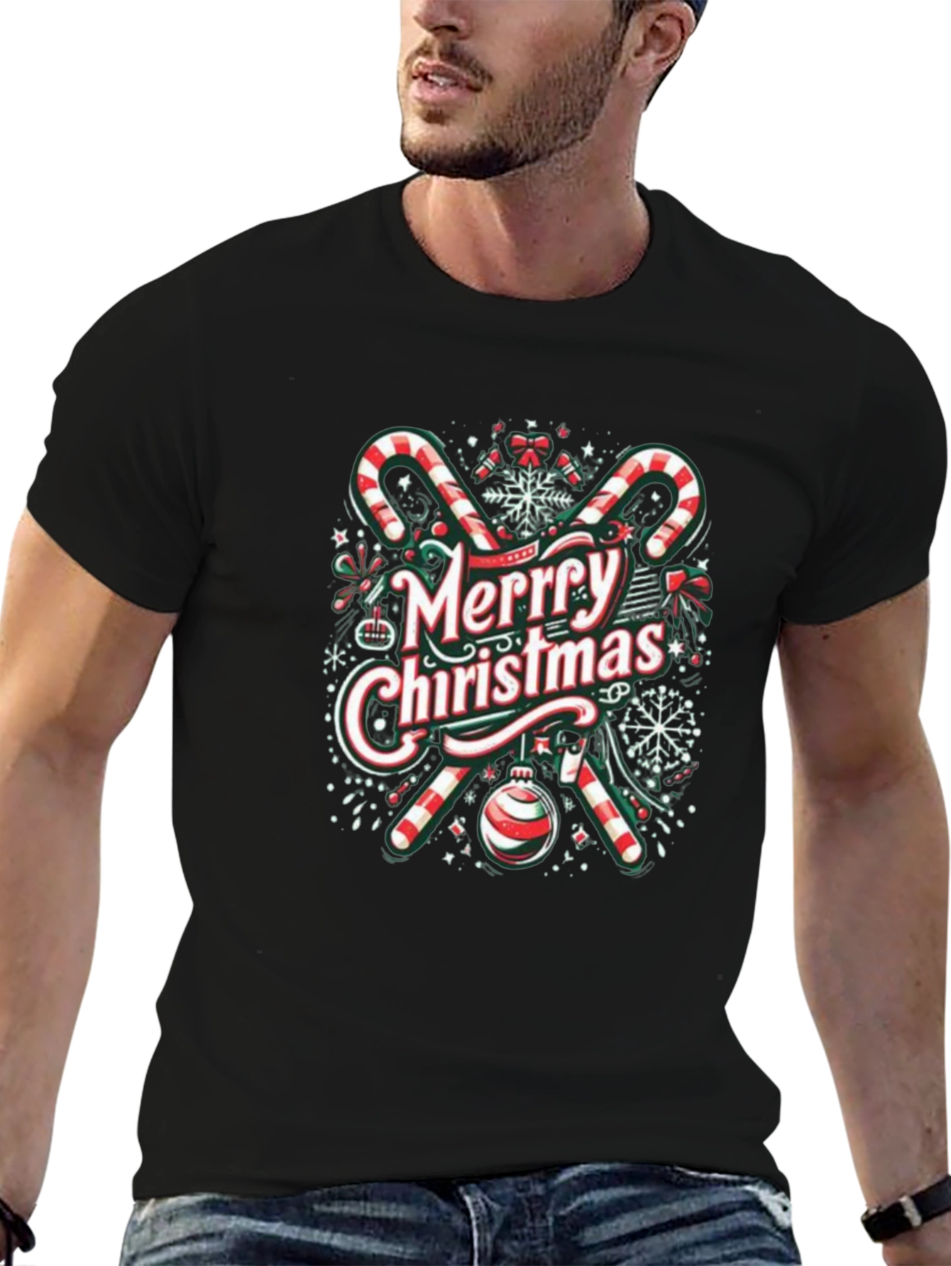 Merry Christmas Graphic Tee - Holiday Cheer