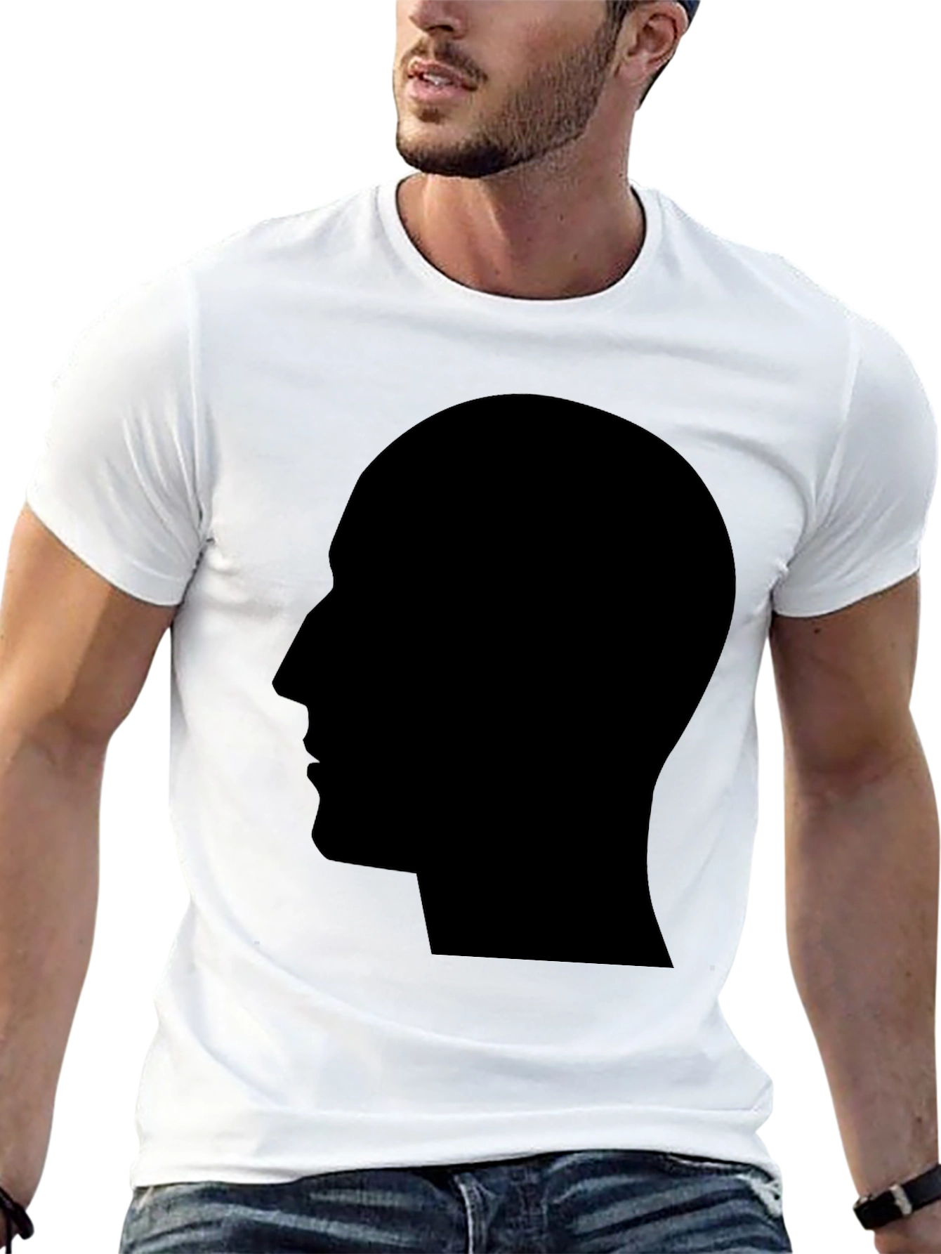 Silhouette Head Black T-Shirt - Modern Graphic Tee