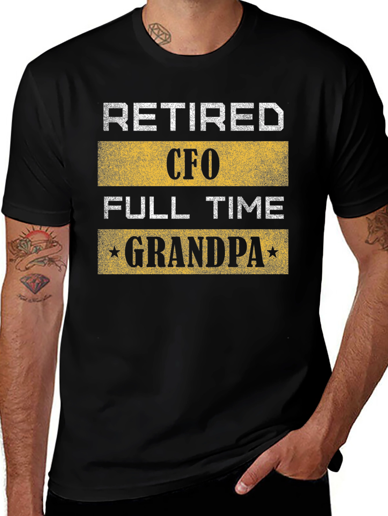 Retired CFO Full-Time Grandpa Black T-Shirt