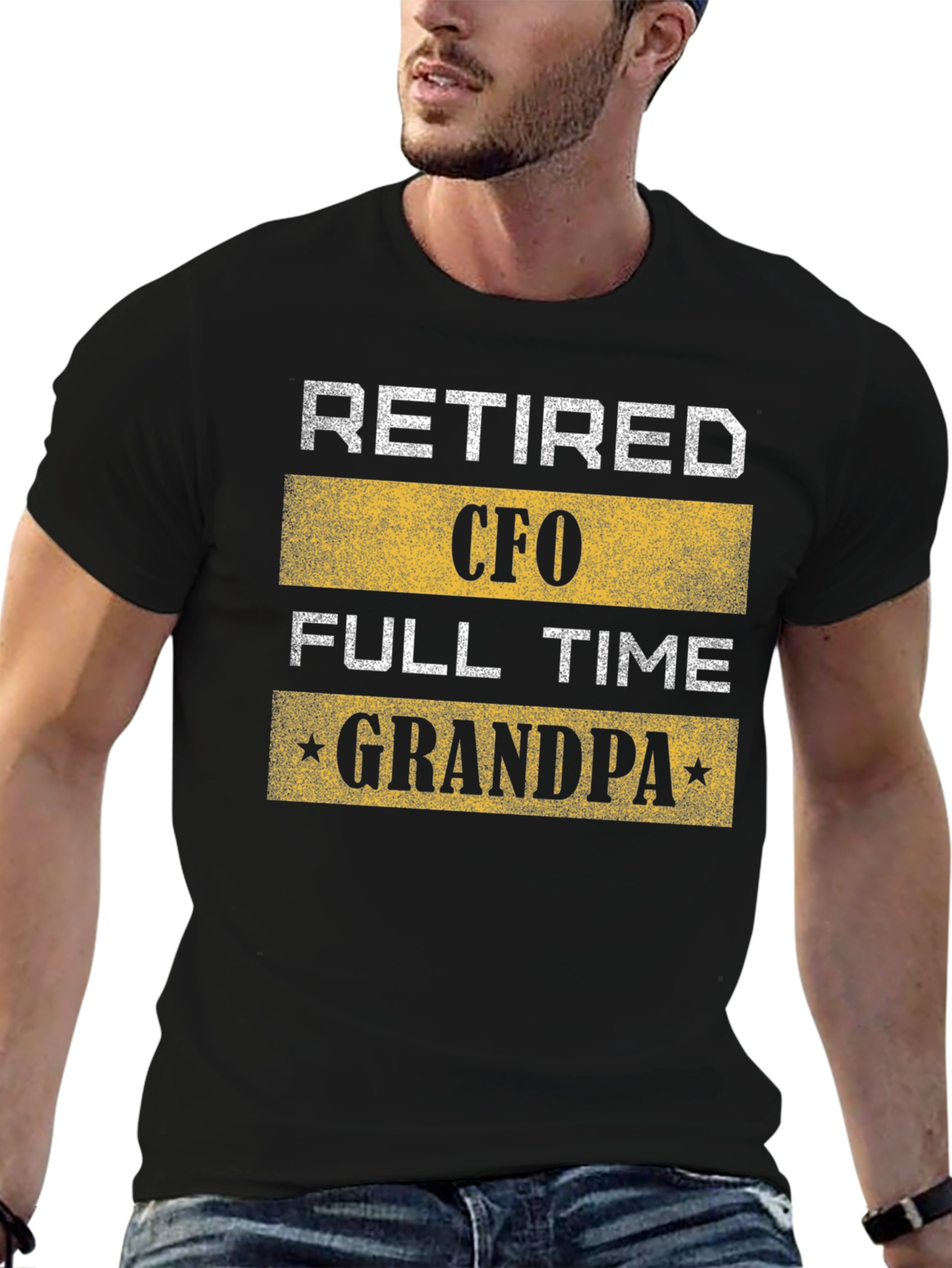 Retired CFO Full-Time Grandpa Black T-Shirt