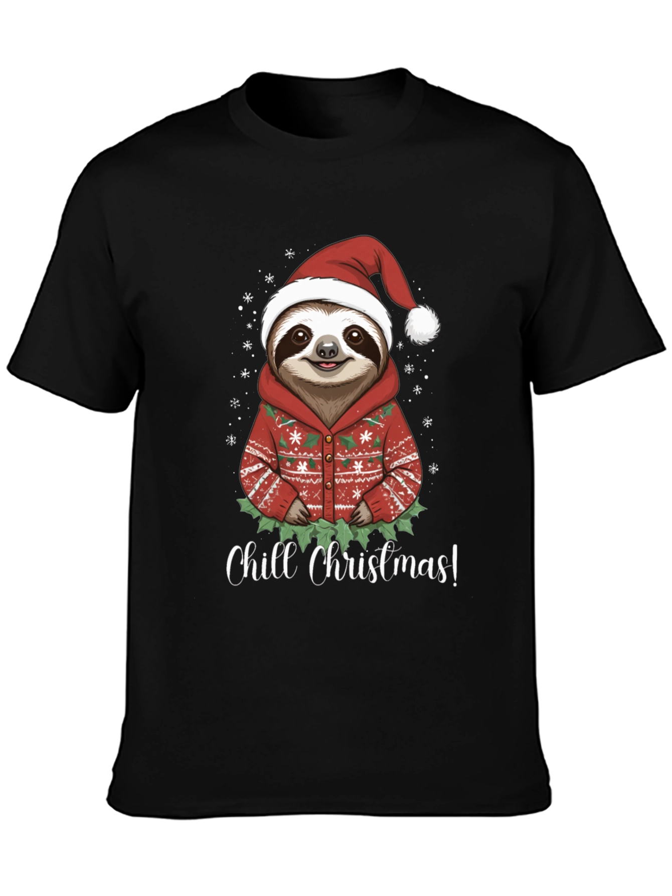 Chill Christmas Sloth T-Shirt - Holiday Apparel