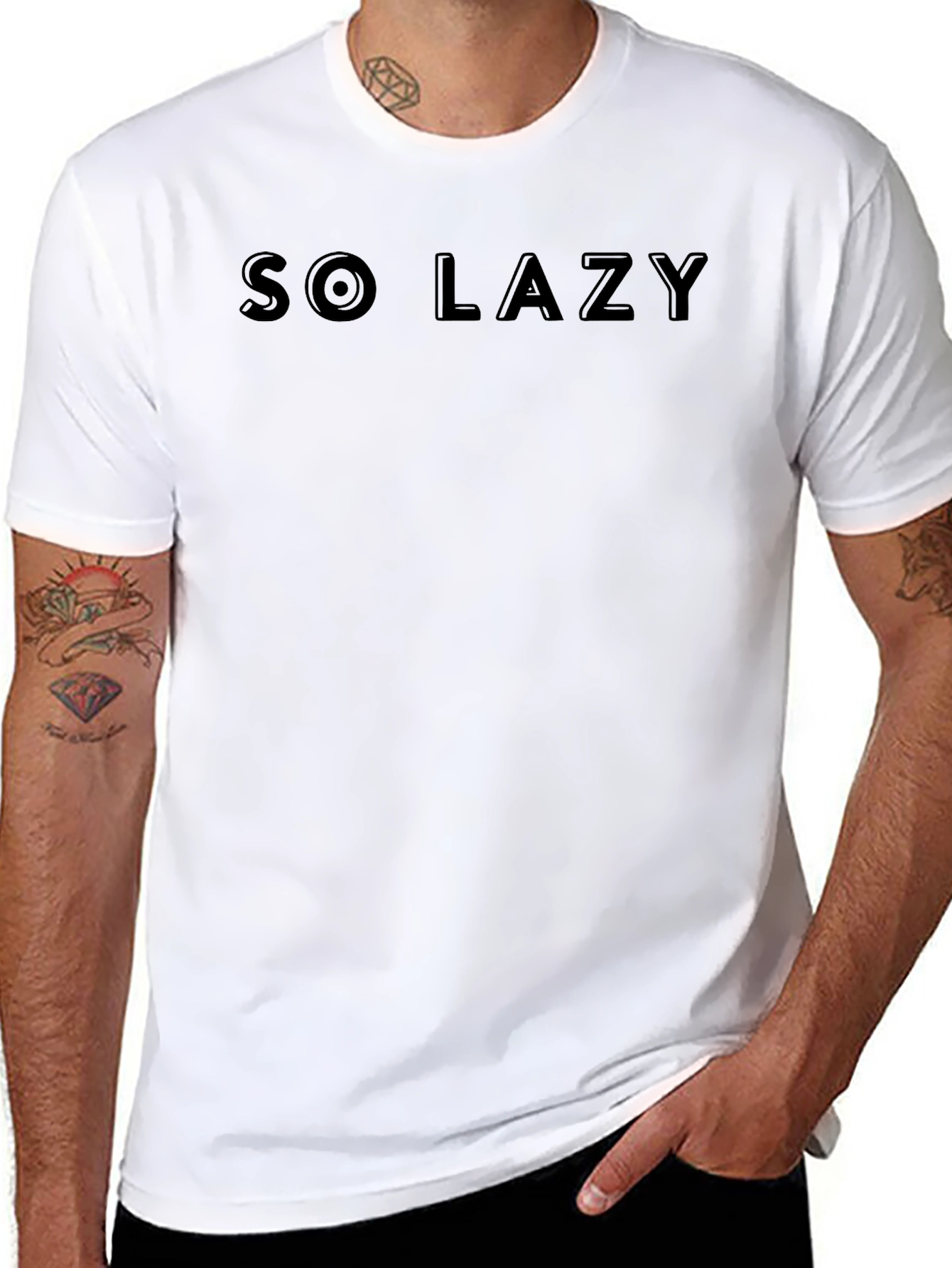 So Lazy Black T-Shirt - Comfortable Casual Wear