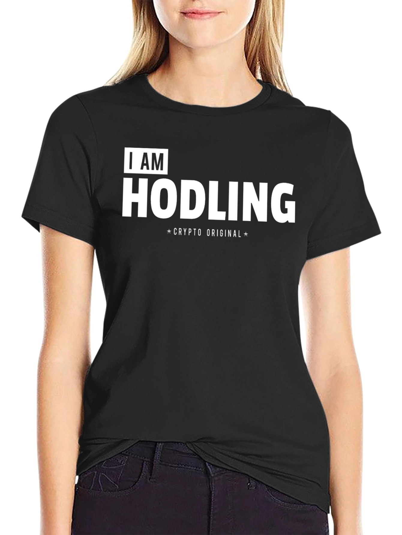 I AM HODLING Crypto Original Black T-Shirt