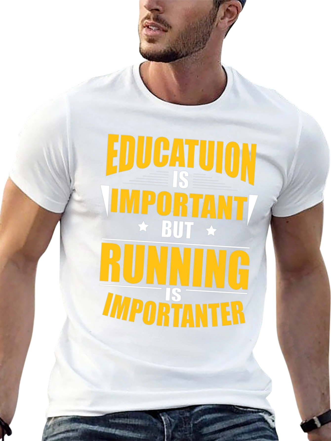 Funny Education and Running T-Shirt
