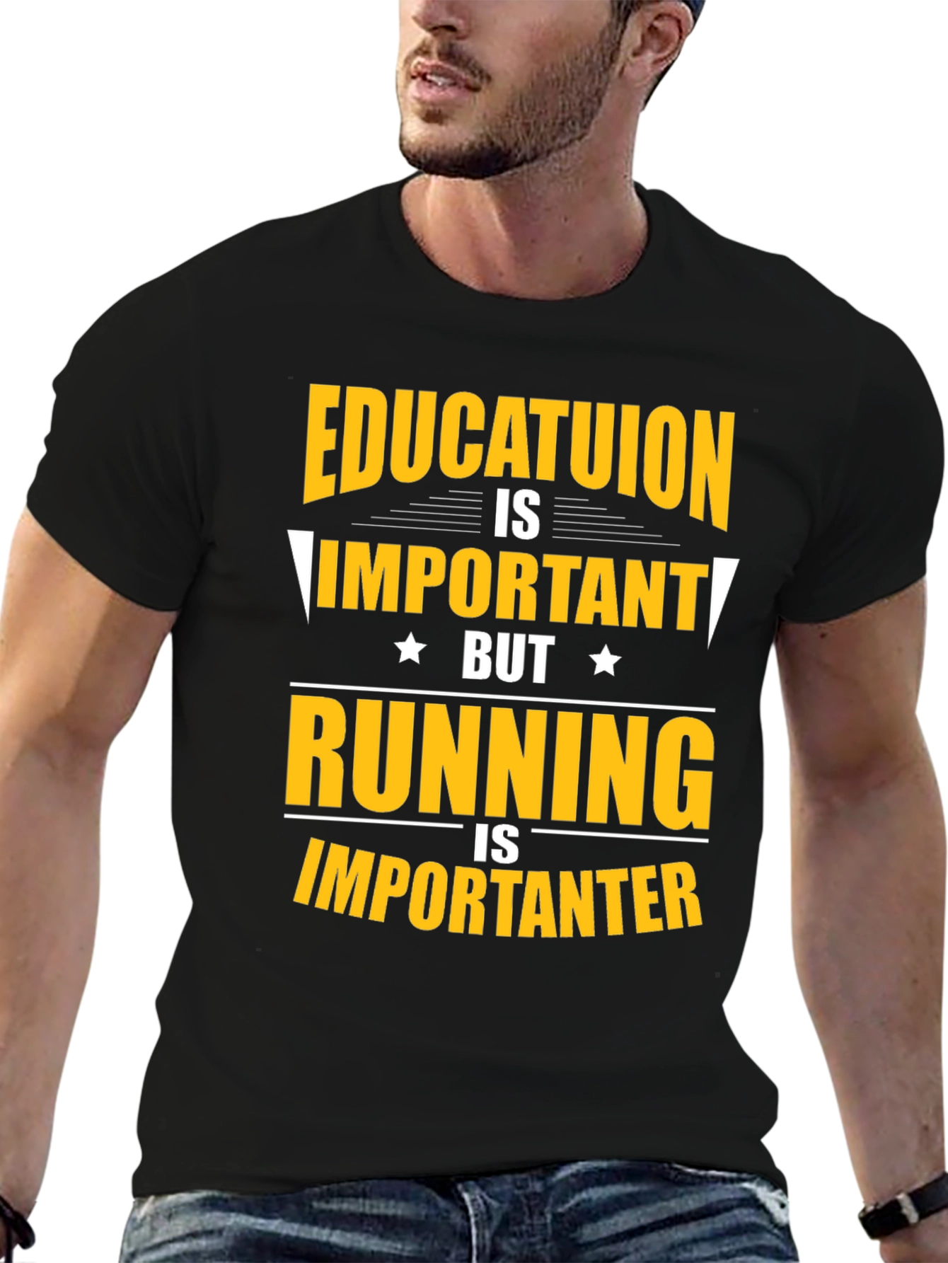 Funny Education and Running T-Shirt