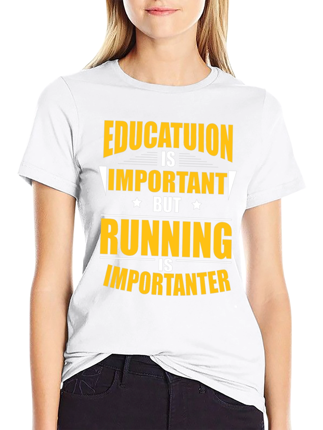 Funny Education and Running T-Shirt