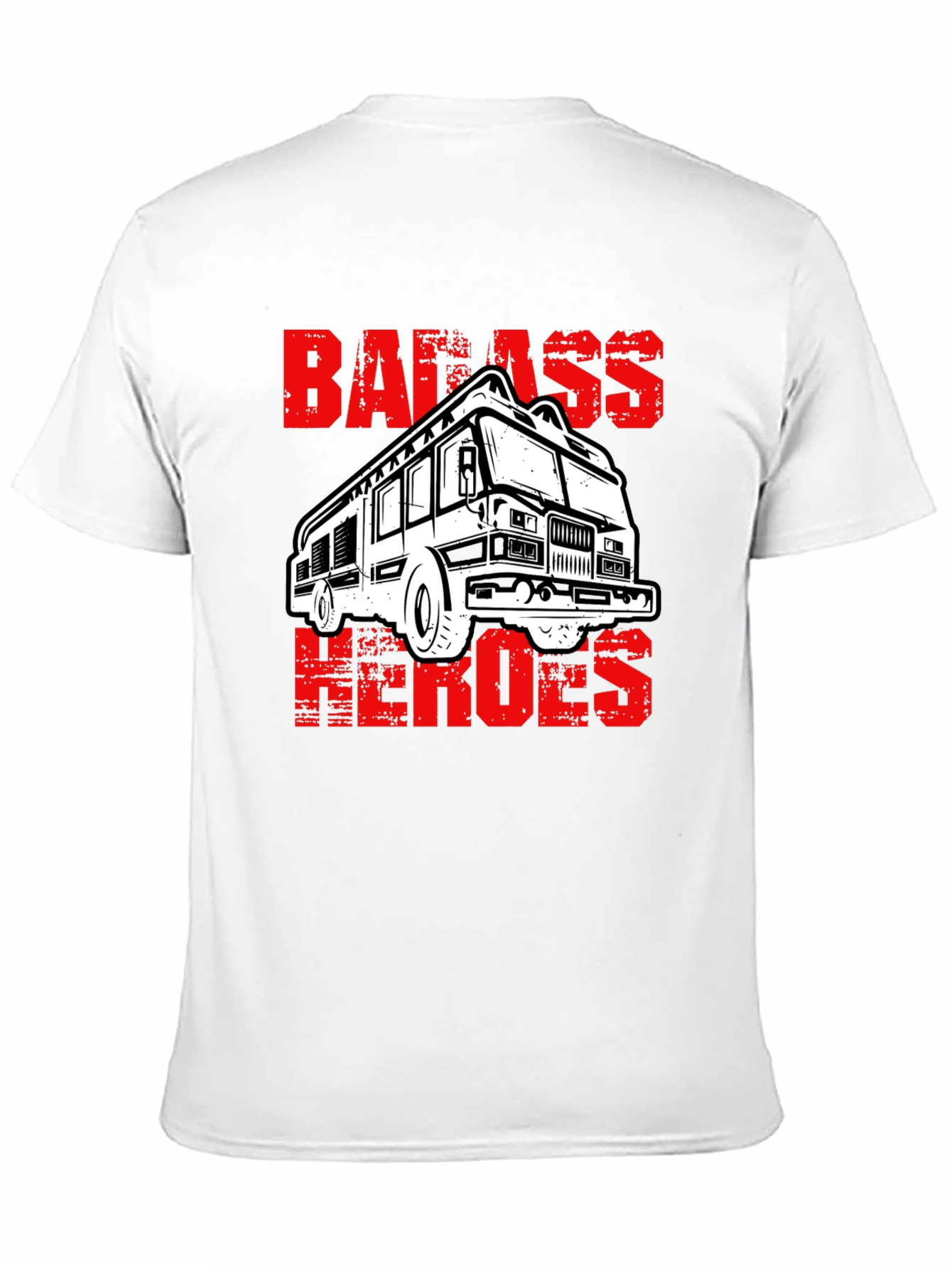 Badass Heroes Fire Truck Graphic T-Shirt
