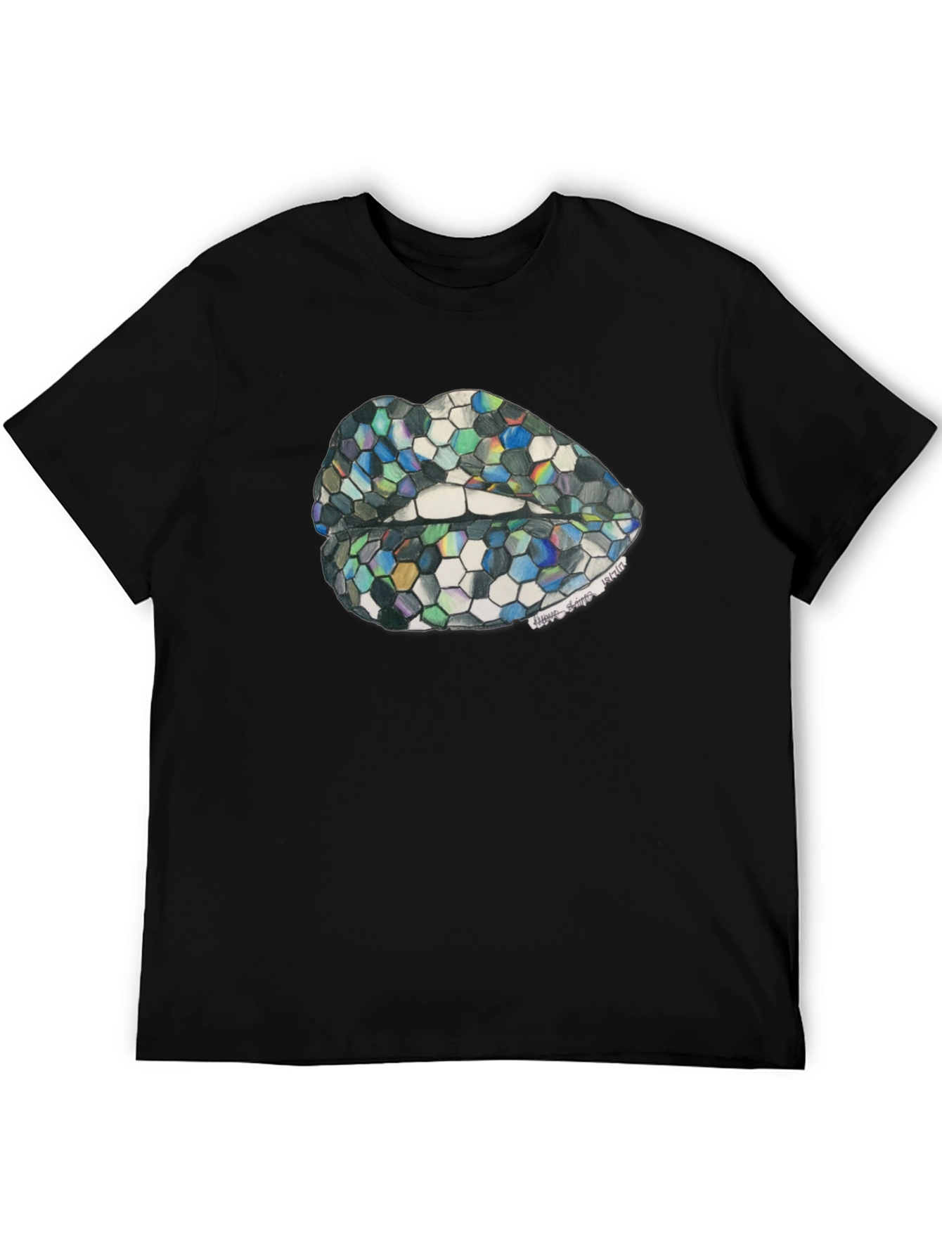 Geometric Lips Graphic T-Shirt - Unisex