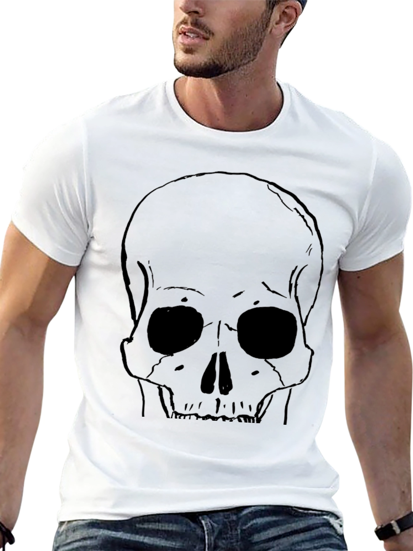 Black Skull Graphic Tee - Edgy Style