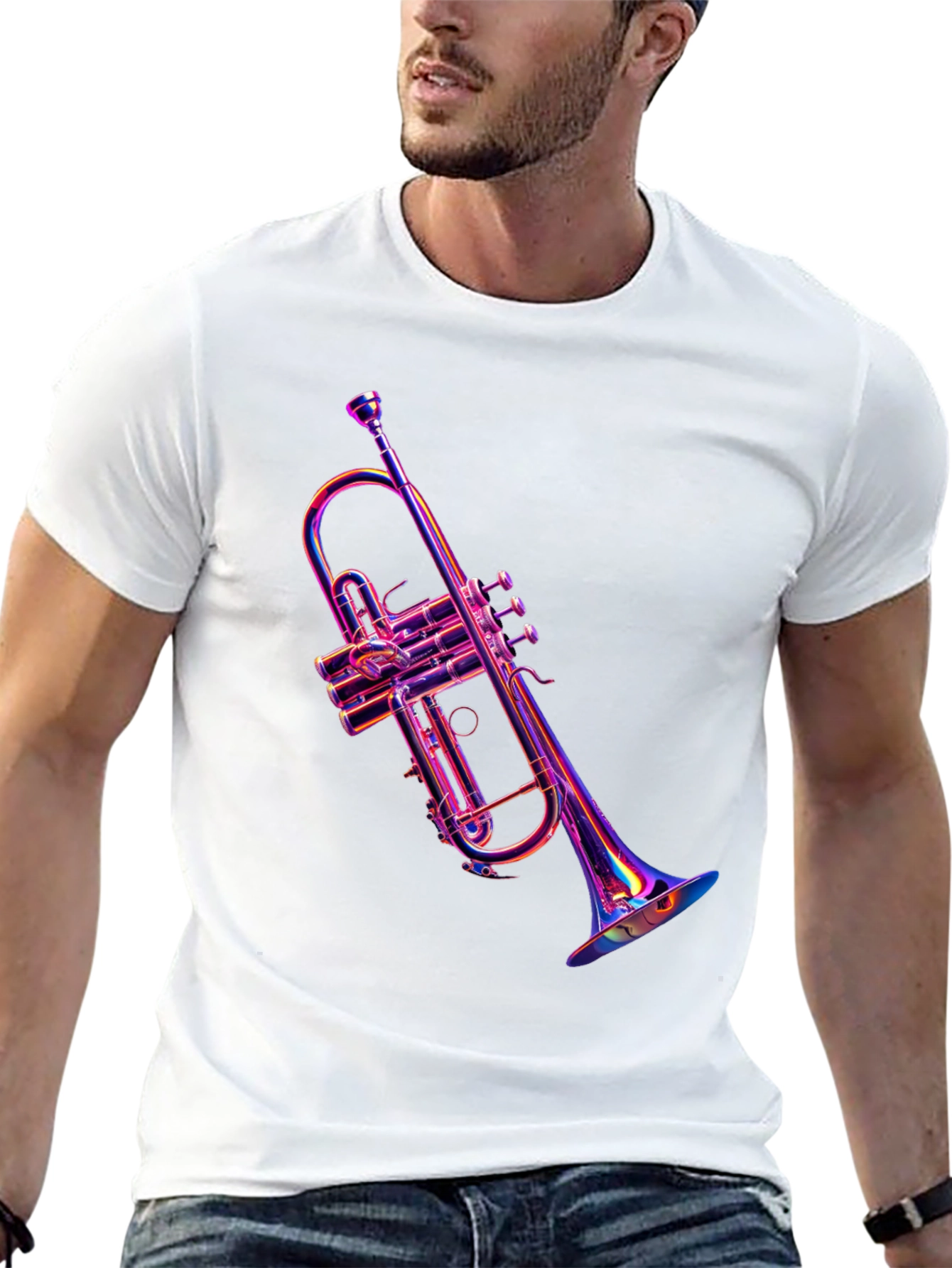 Vibrant Trumpet Graphic Tee - Music Lovers Apparel