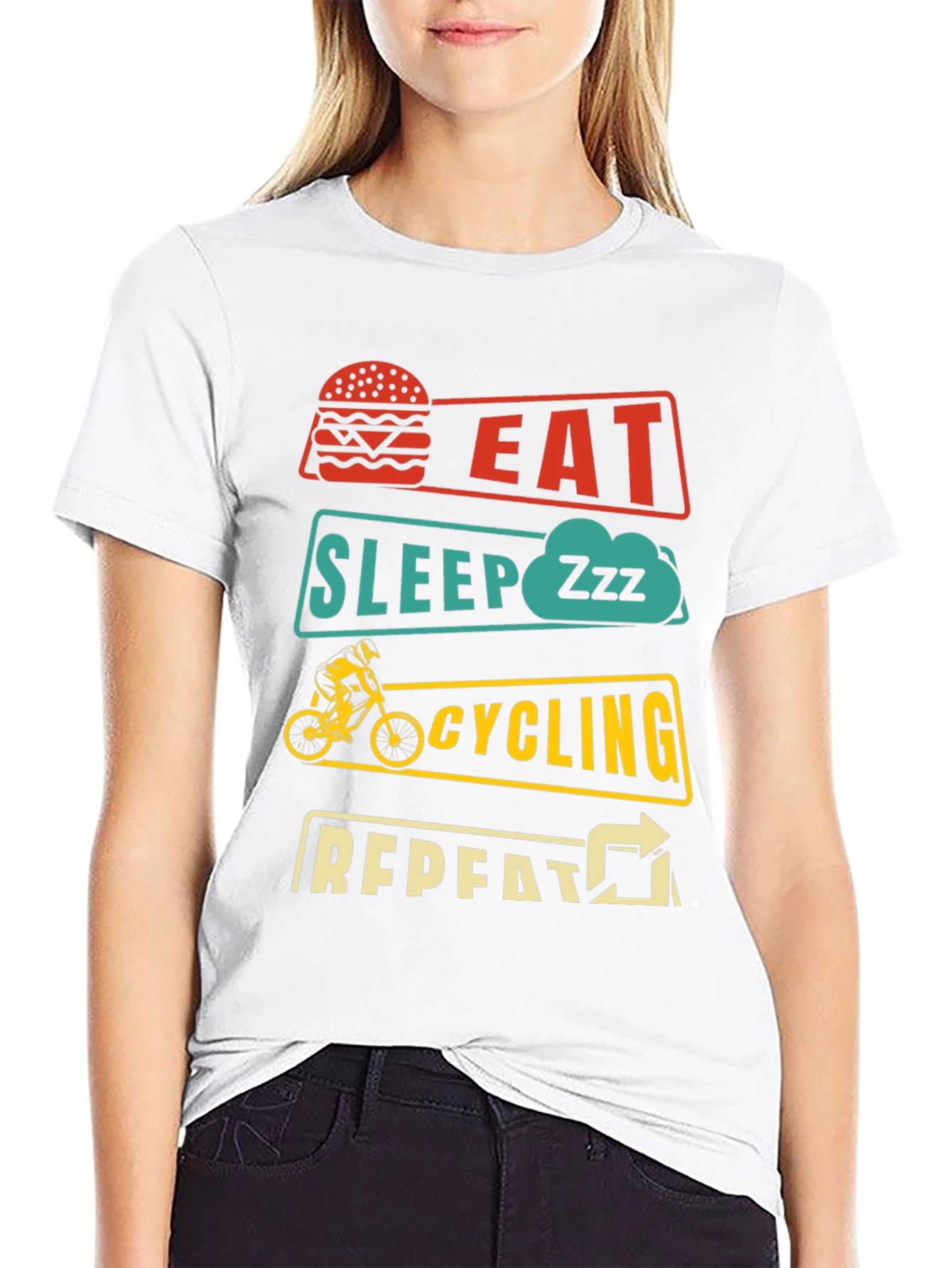 Eat Sleep Cycling Repeat T-Shirt