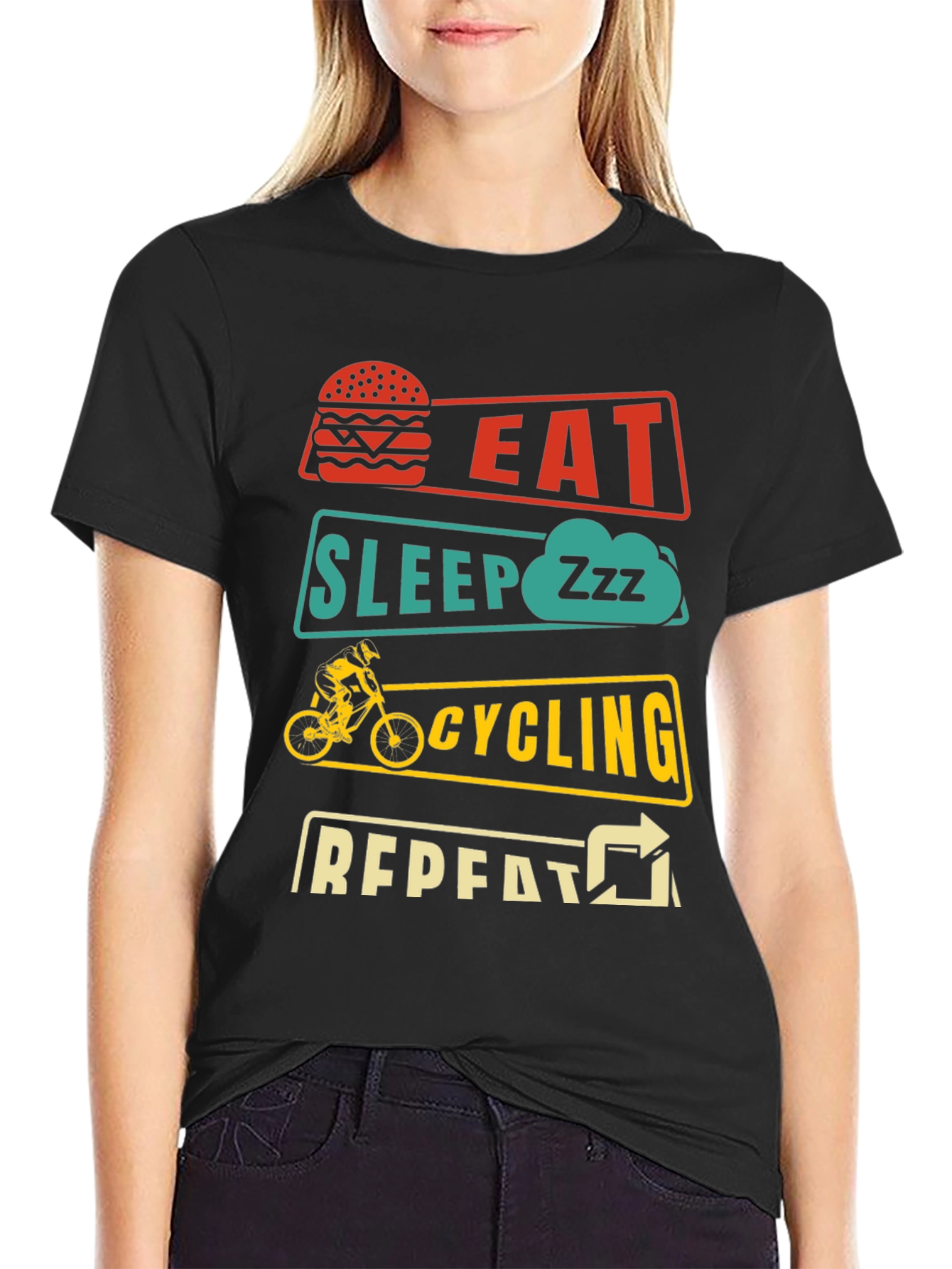 Eat Sleep Cycling Repeat T-Shirt