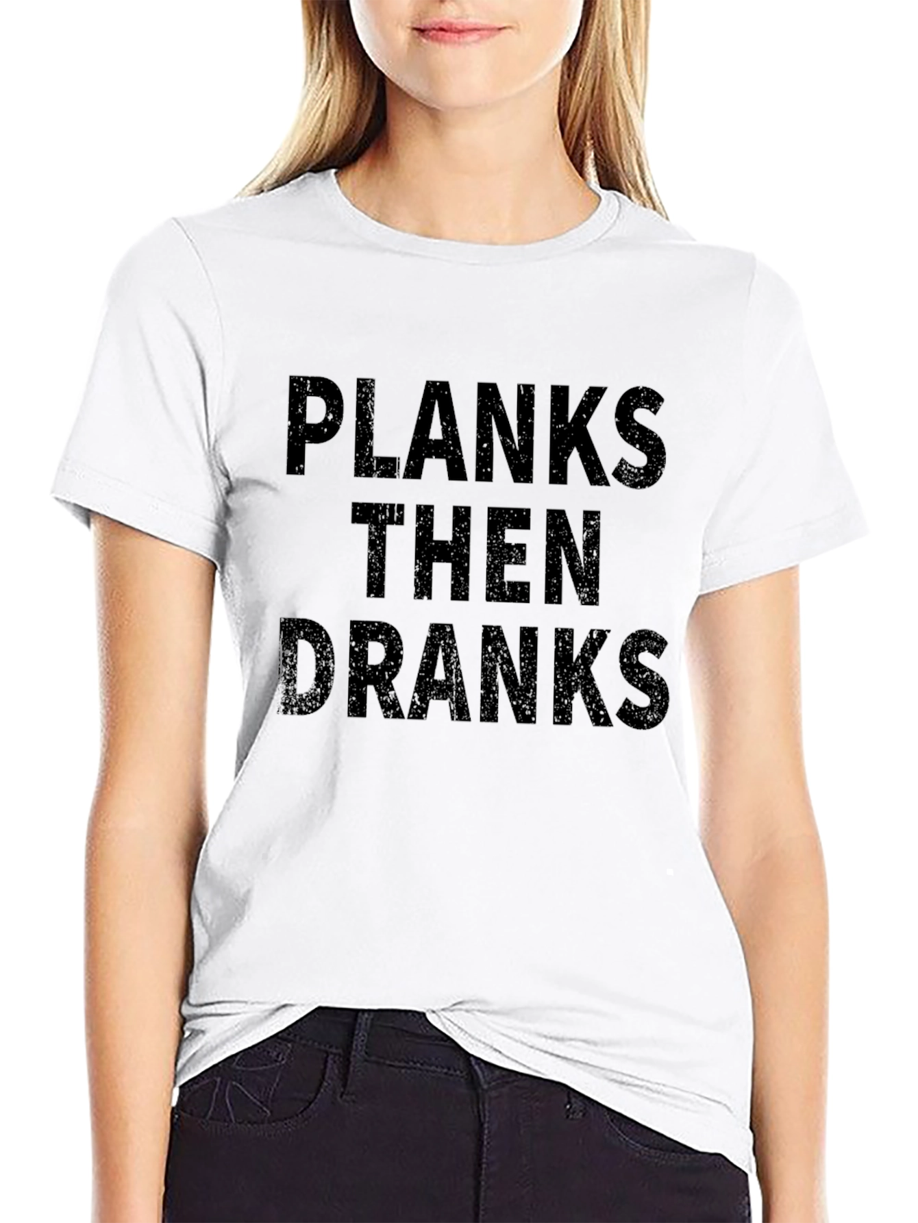 Planks Then Dranks Black T-Shirt