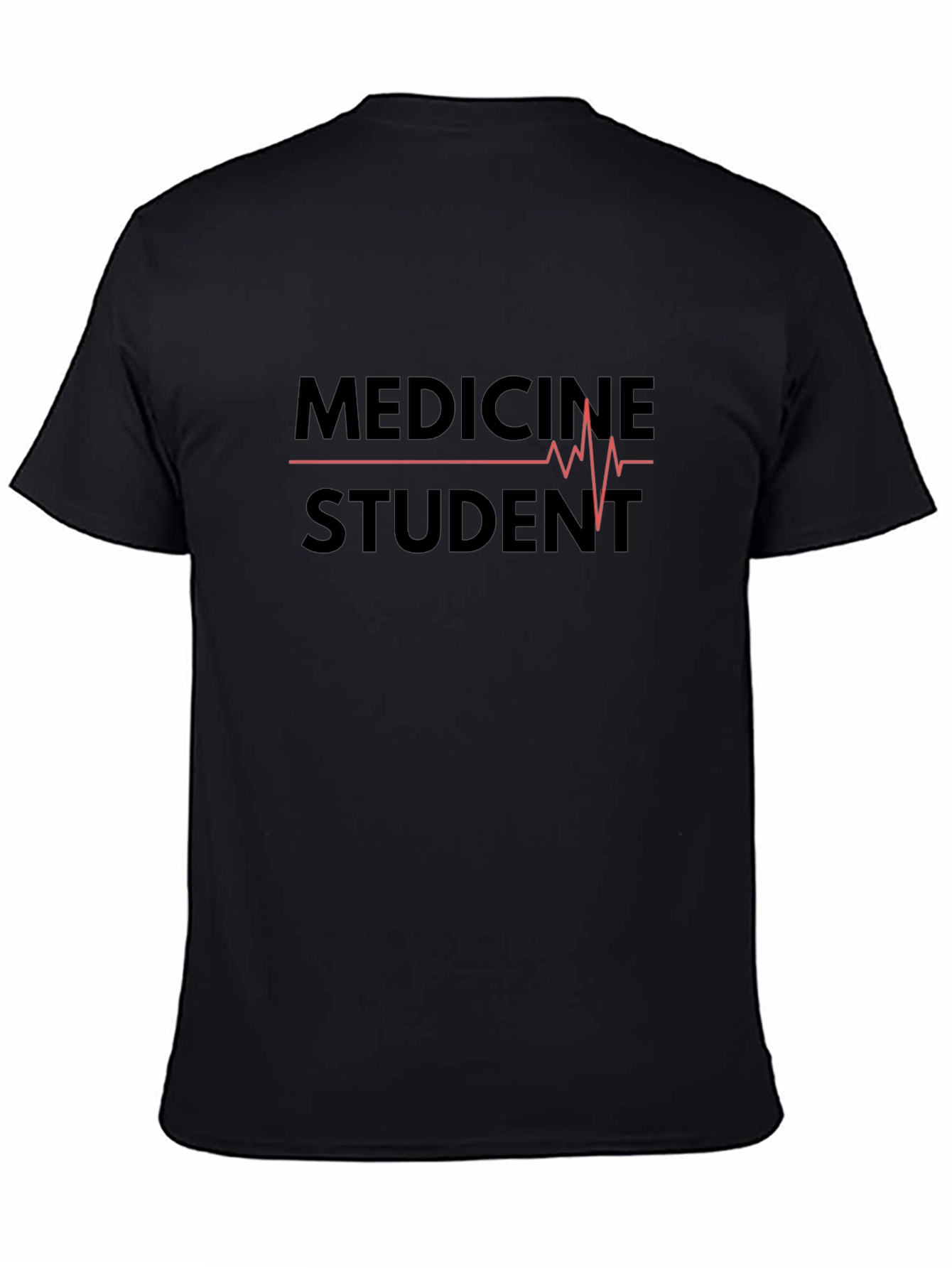 Medicine Student ECG Black T-Shirt