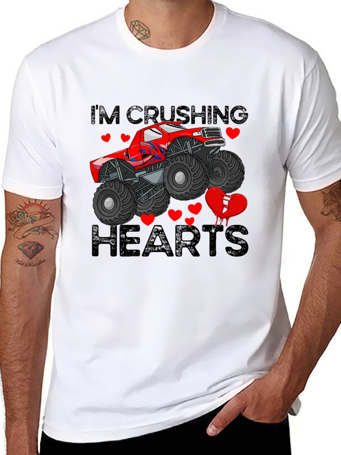 Crushing Hearts Monster Truck Graphic Tee