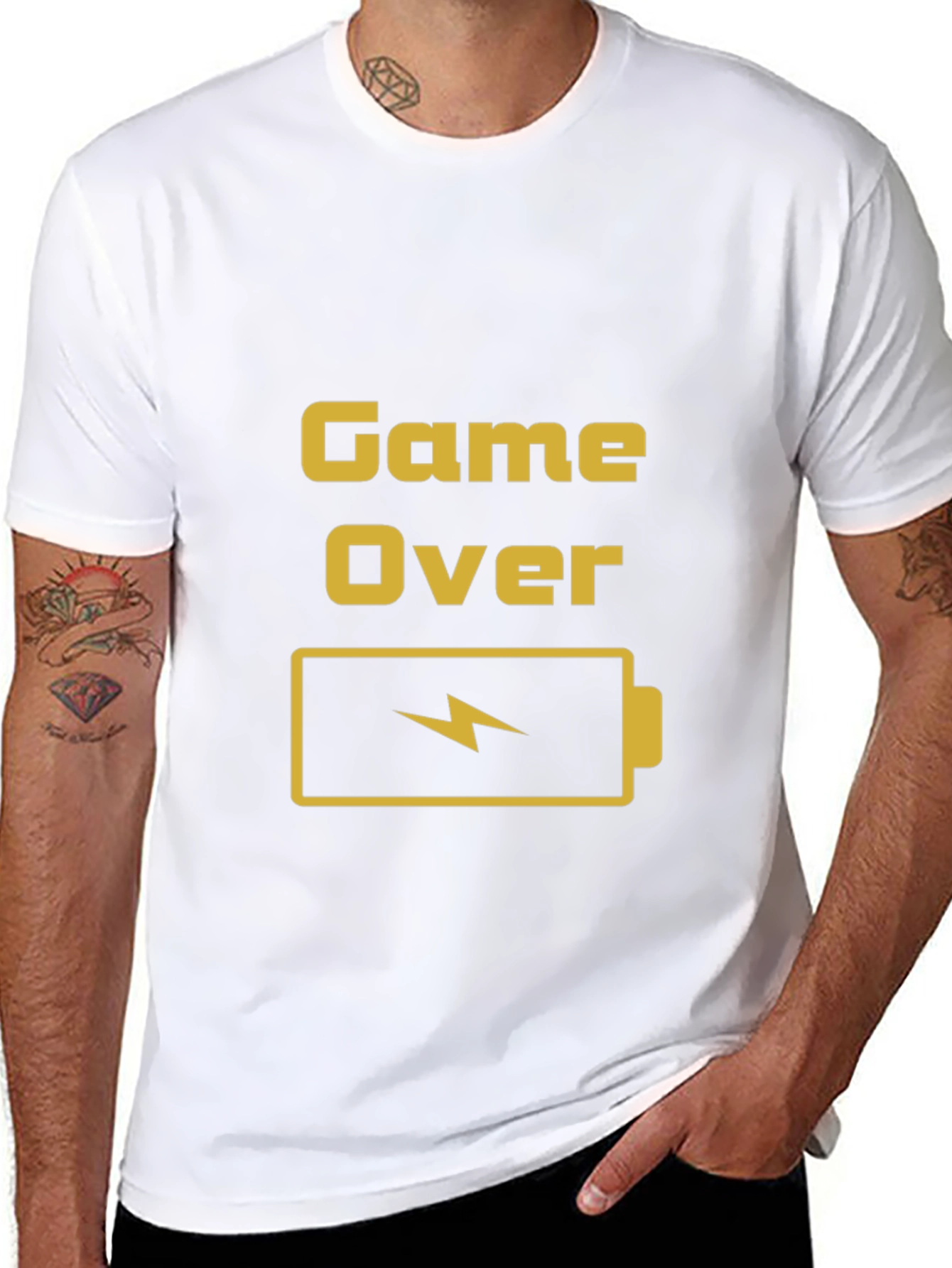 Game Over Battery T-Shirt - Gamer Style