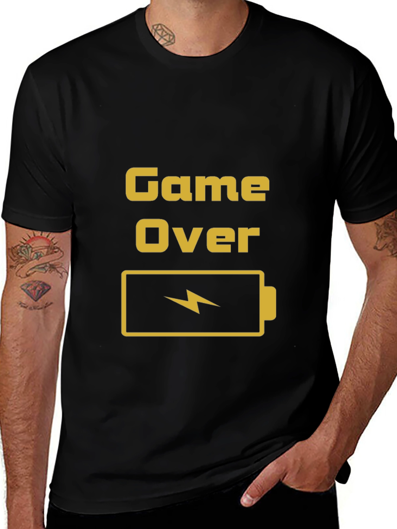 Game Over Battery T-Shirt - Gamer Style