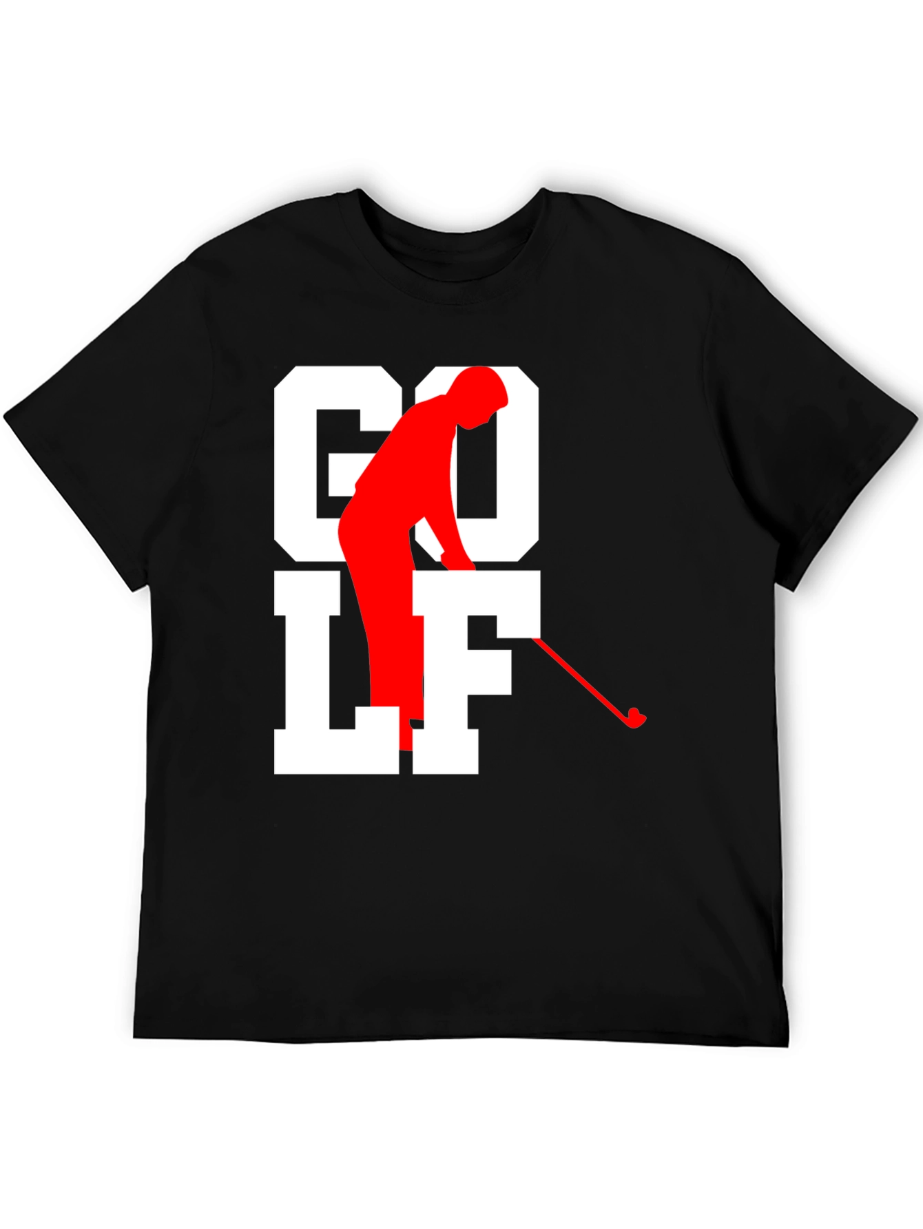 Golf Tee Black T-shirt - Golfer Silhouette