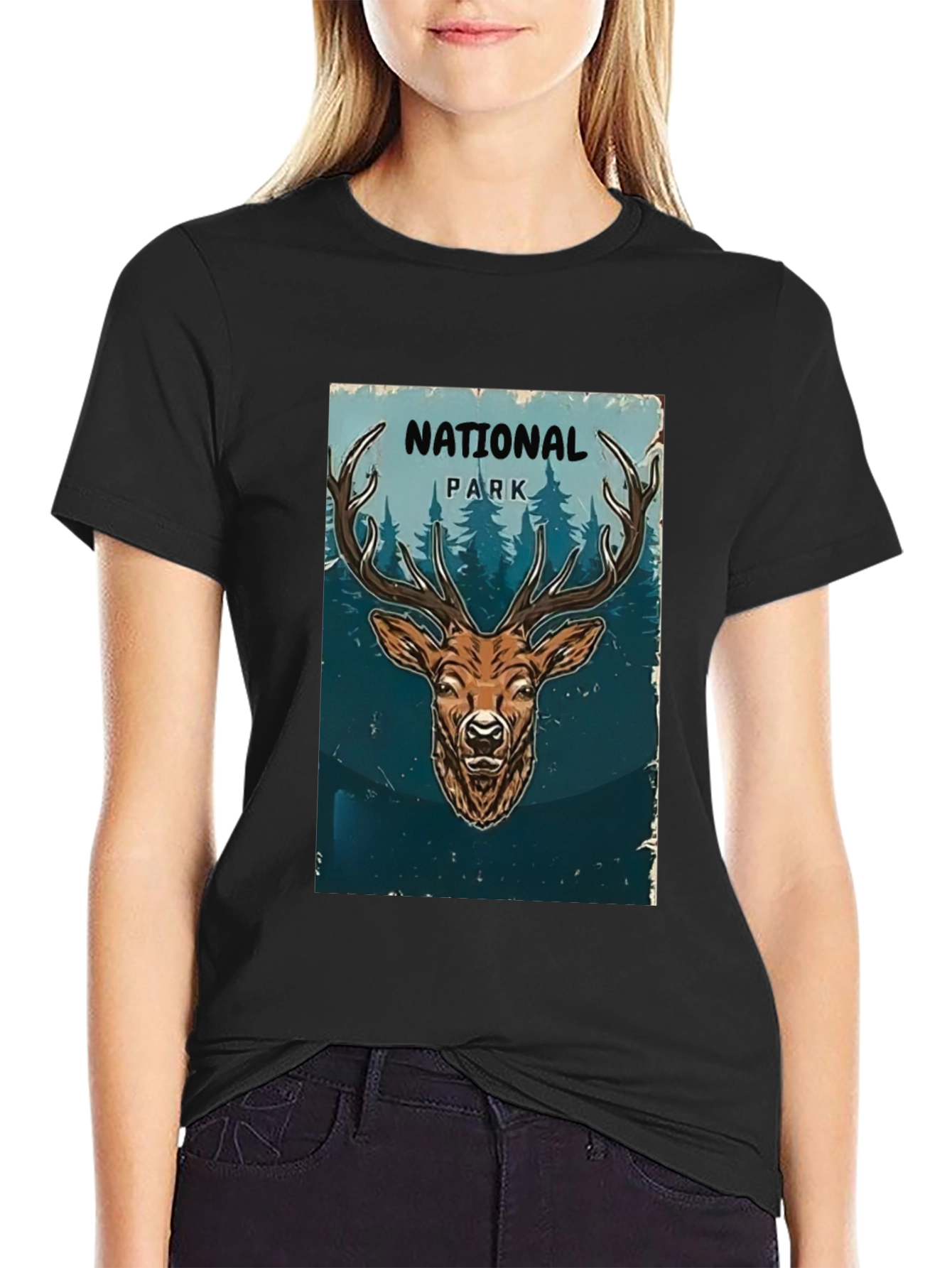 National Park Deer Graphic T-Shirt