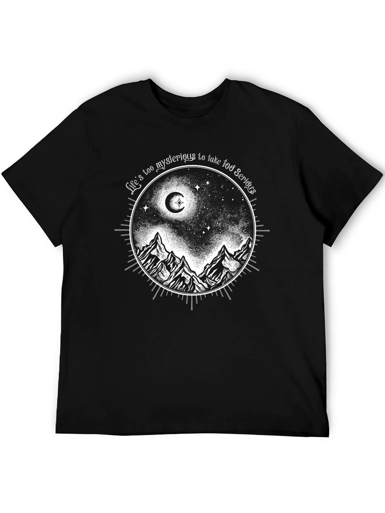 Mysterious Mountain Graphic Tee - Black