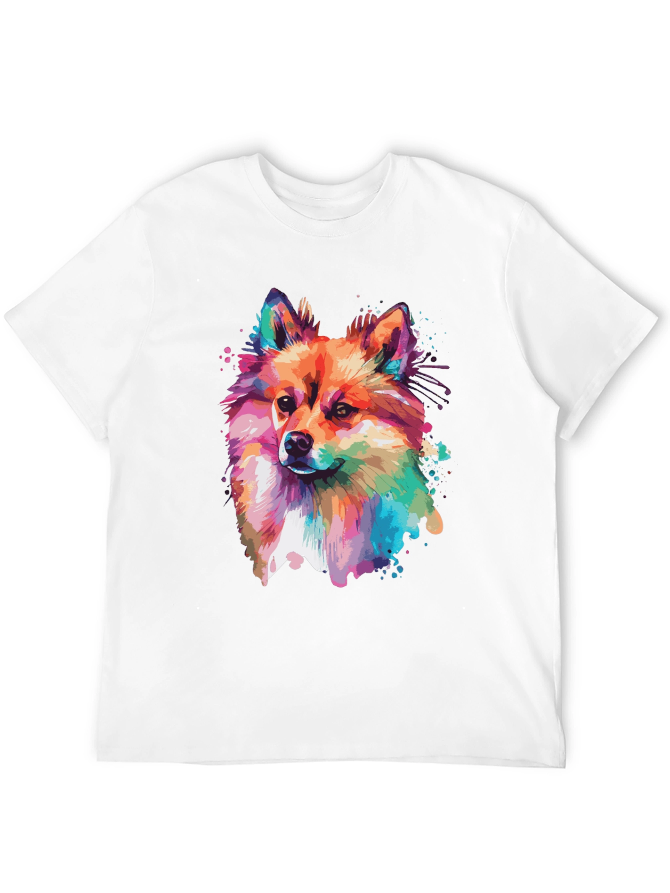 Dog Portrait Graphic Black T-Shirt